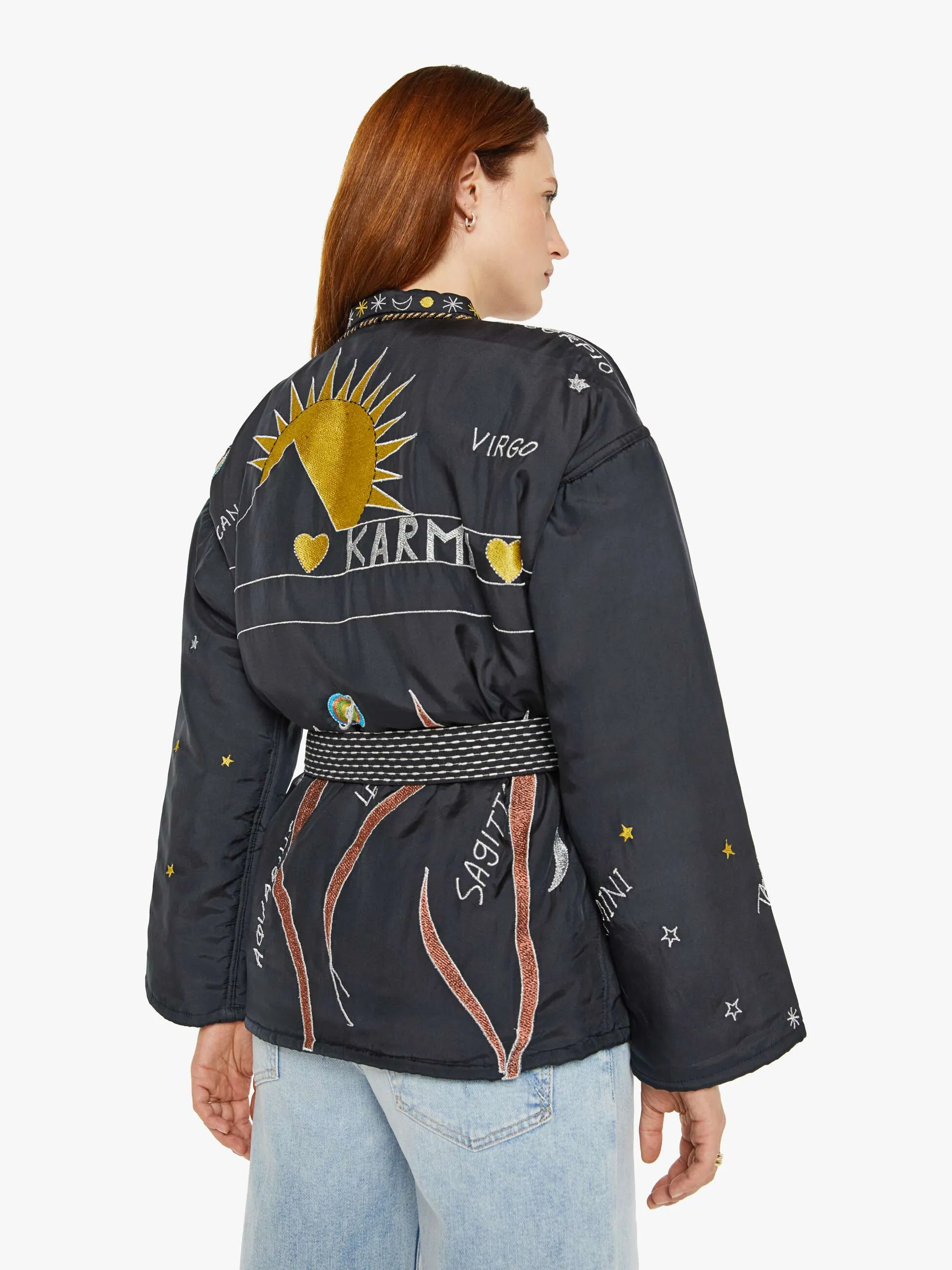 Monoki Karma Silk Kimono - Black sold by MOTHER product image thumbnail 4