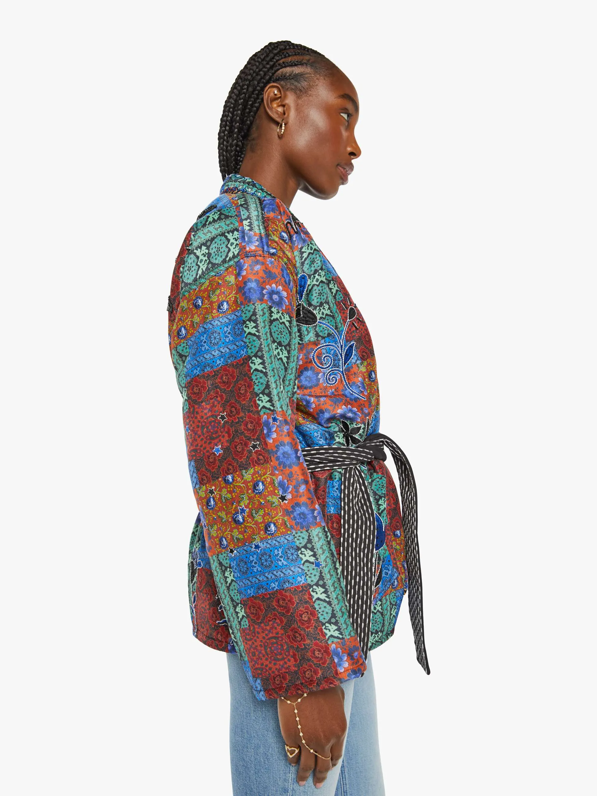 Monoki Patchwork Kimono - Blue Print sold by MOTHER product image thumbnail 3