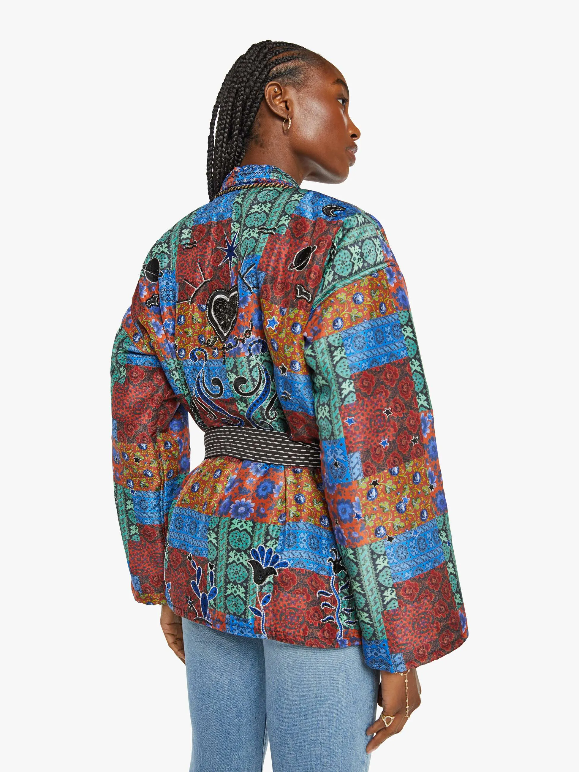 Monoki Patchwork Kimono - Blue Print sold by MOTHER product image thumbnail 4