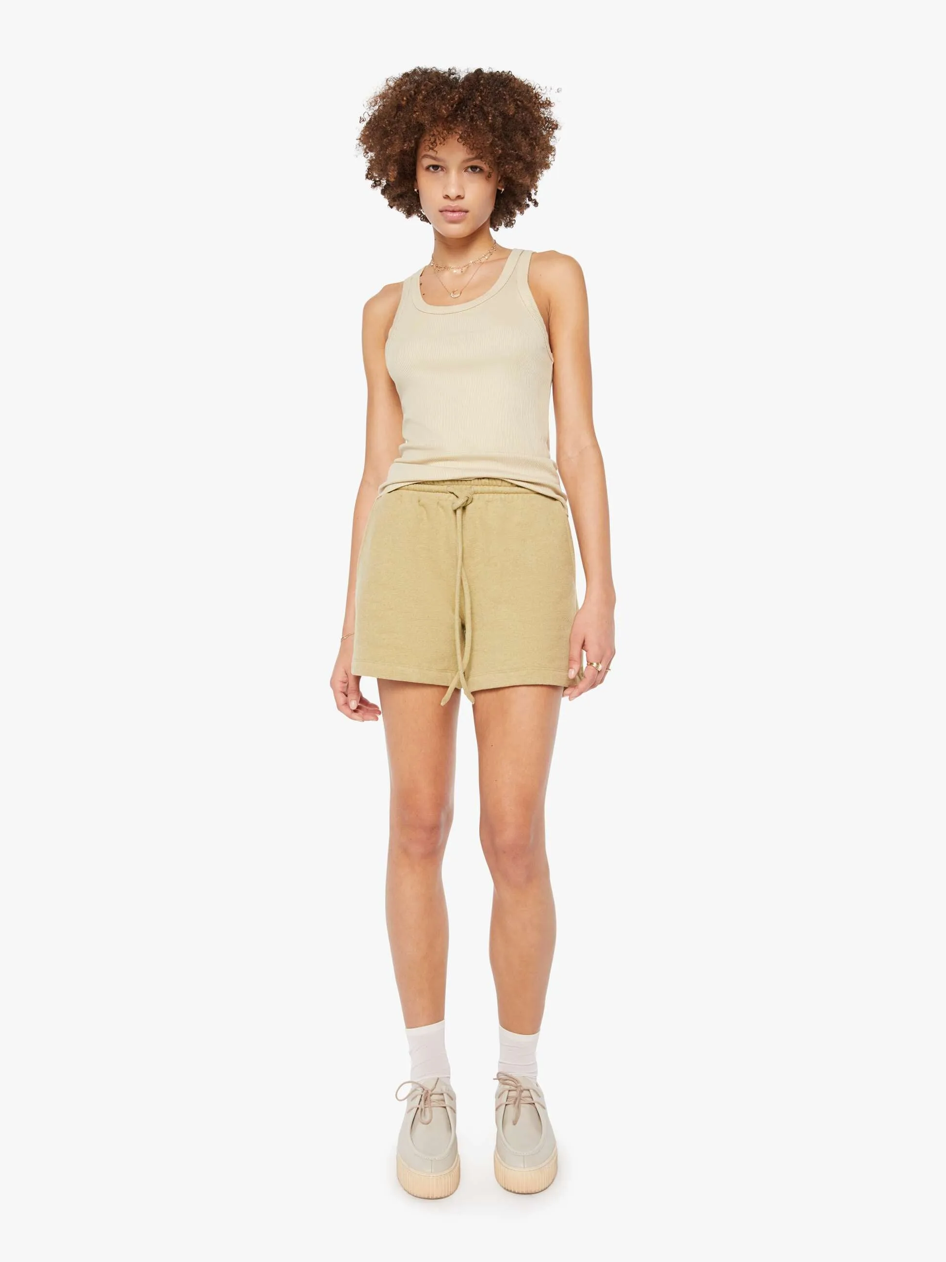SPRWMN Sweatshorts - Pistachio Melange sold by MOTHER