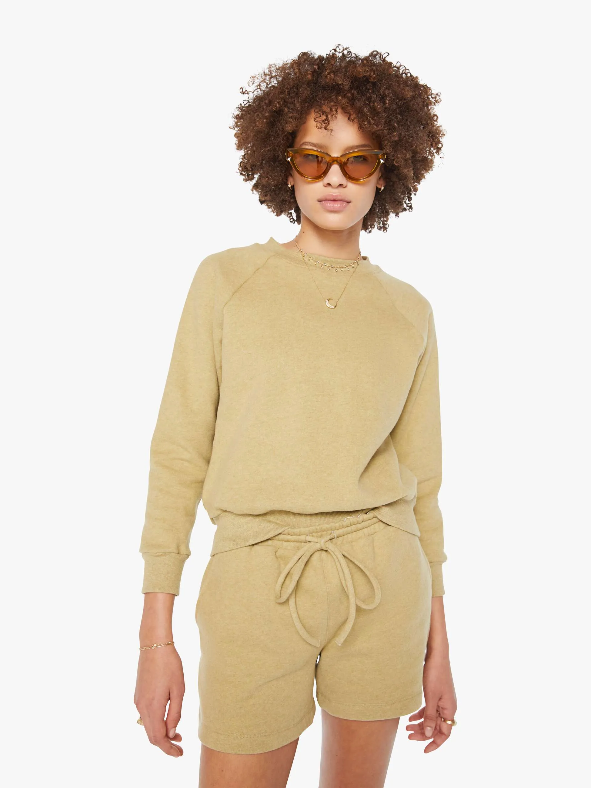 SPRWMN L/S Raglan Sweater - Pistachio Melange sold by MOTHER