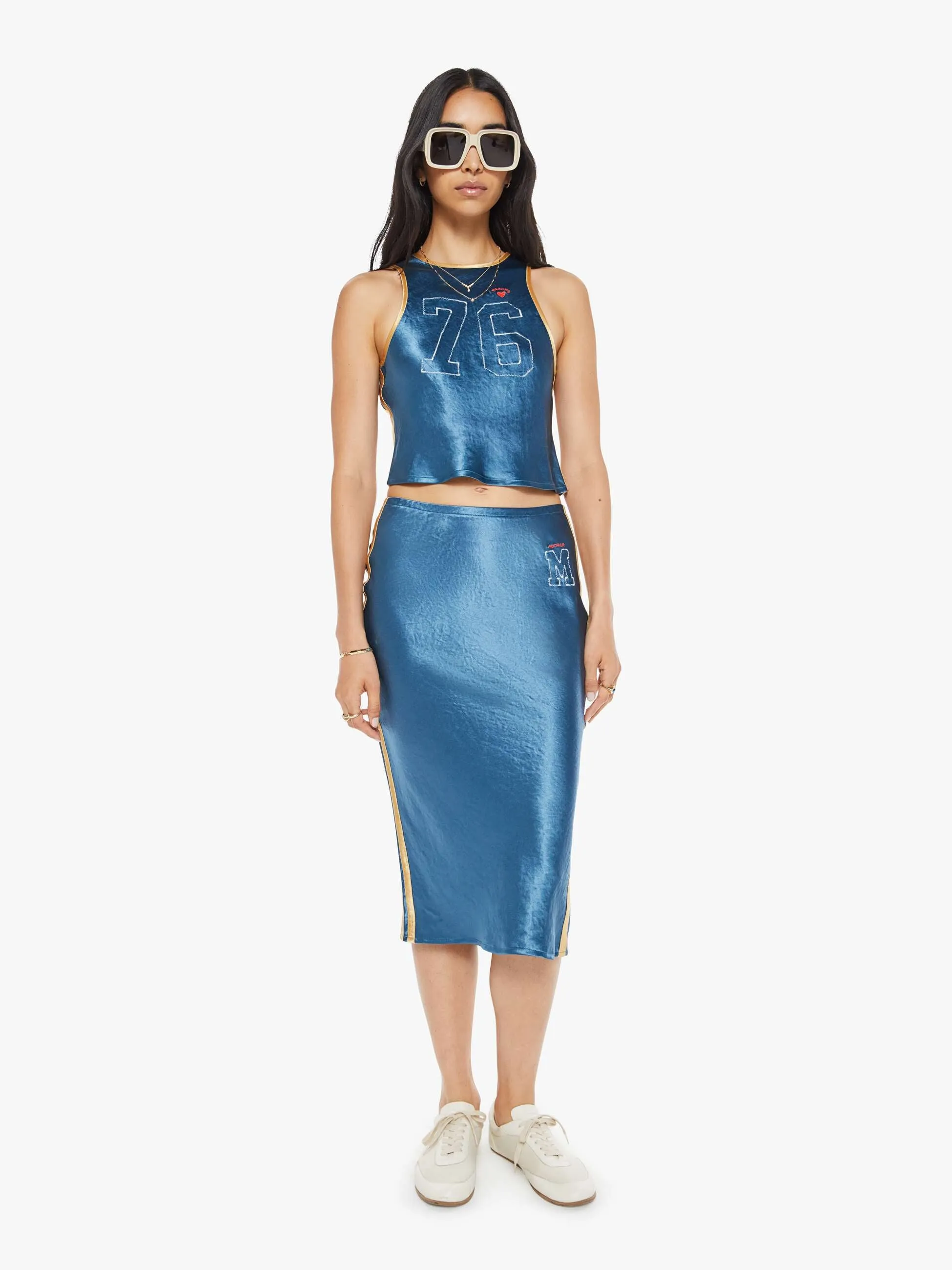 The Athletic Skirt - Marine And Yellow sold by MOTHER