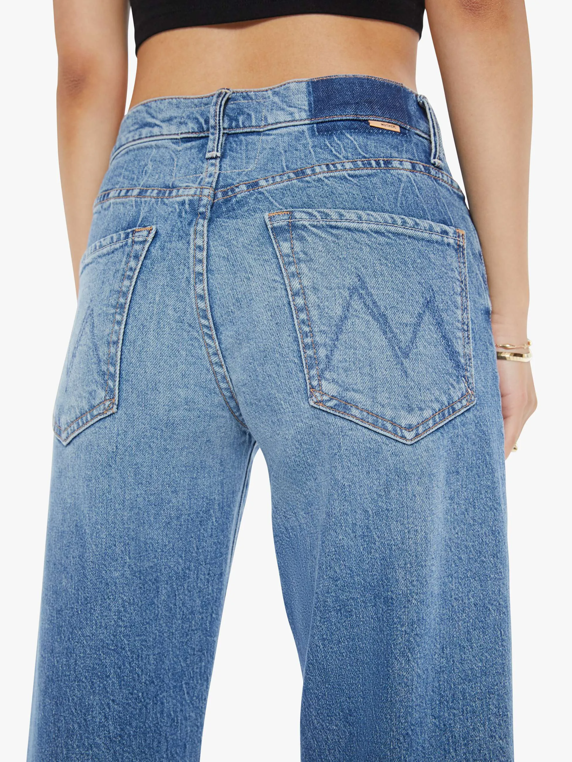 PETITES The Lil Mid Rise Tunnel Vision Sneak - I'm A Winner sold by MOTHER product image thumbnail 5