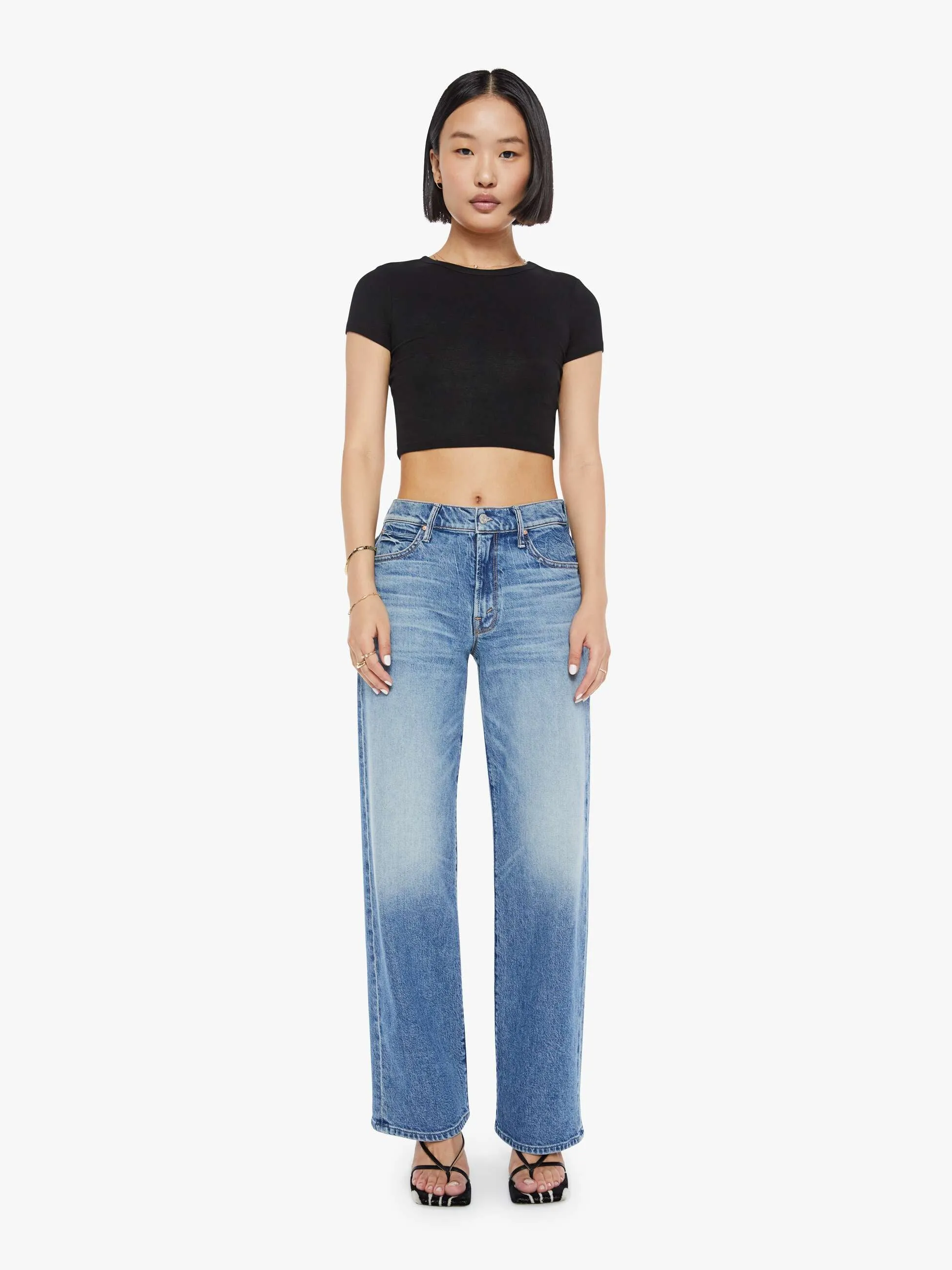 PETITES The Lil Mid Rise Tunnel Vision Sneak - I'm A Winner sold by MOTHER