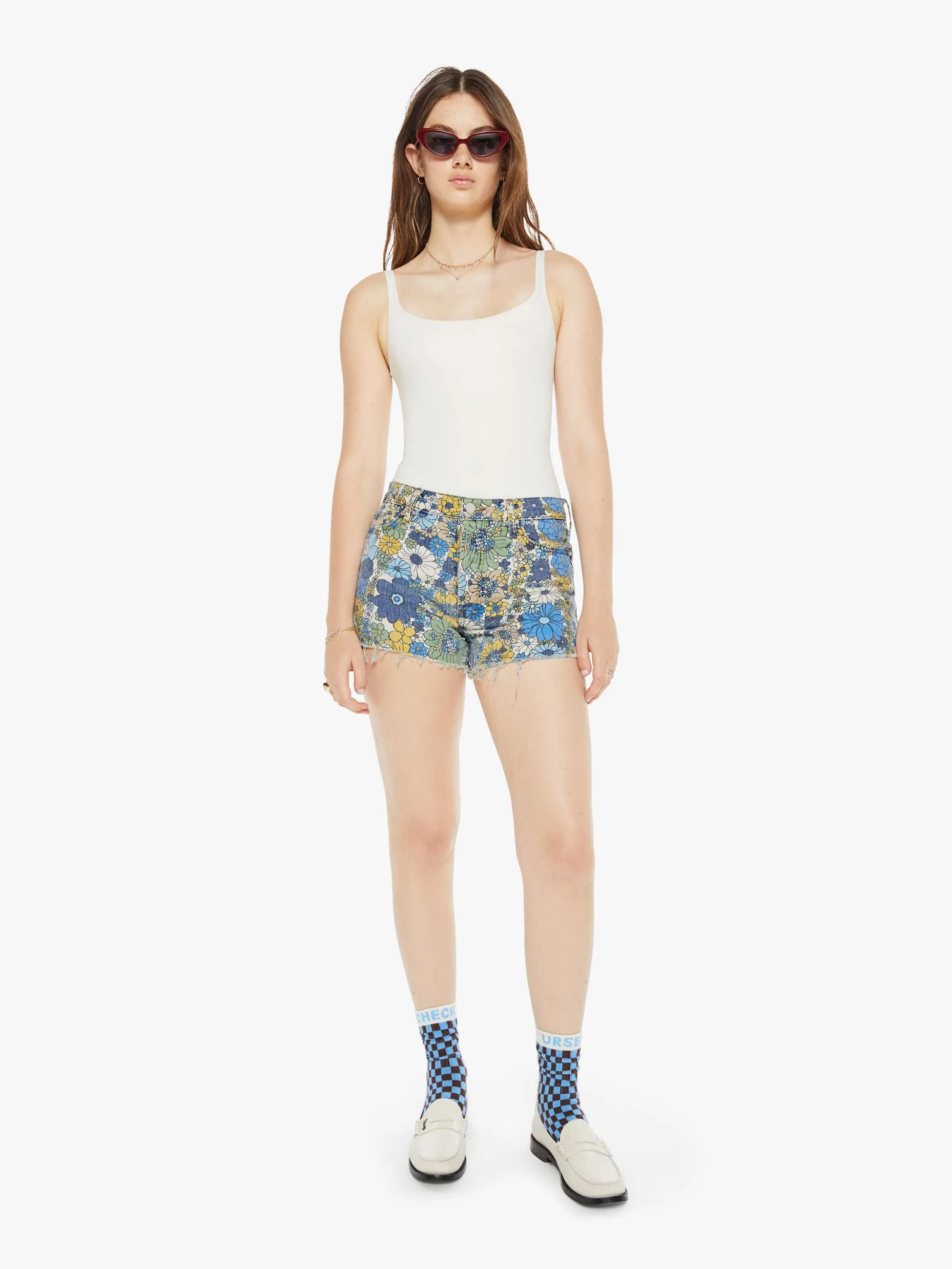 The Tomcat Kick Fray Short - Dirtbike Flowers sold by MOTHER