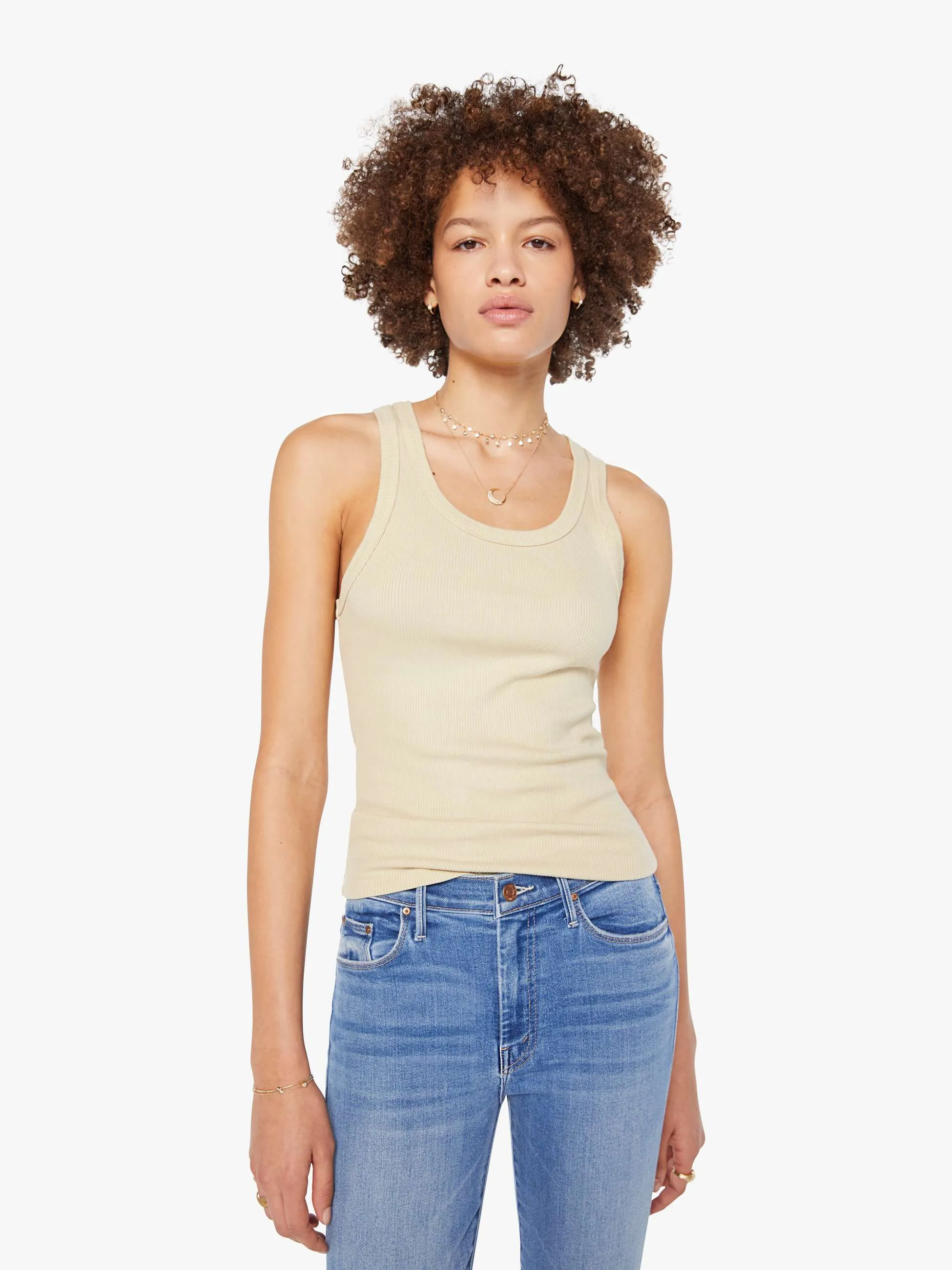 SPRWMN Rib Fitted Scoop Tank - Pistachio sold by MOTHER product image thumbnail 2