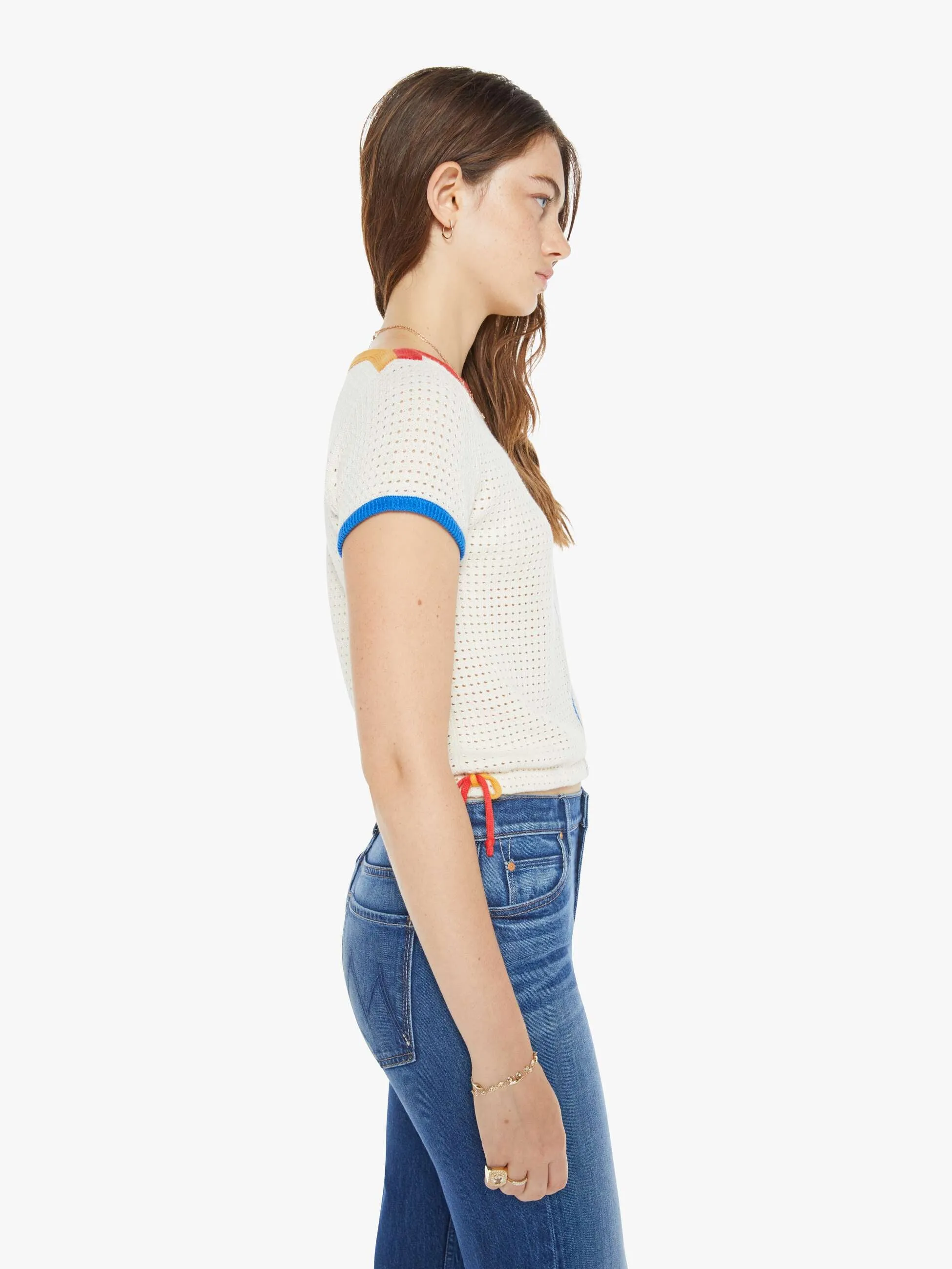 The Side Cinch Top - In The Fast Lane sold by MOTHER product image thumbnail 3