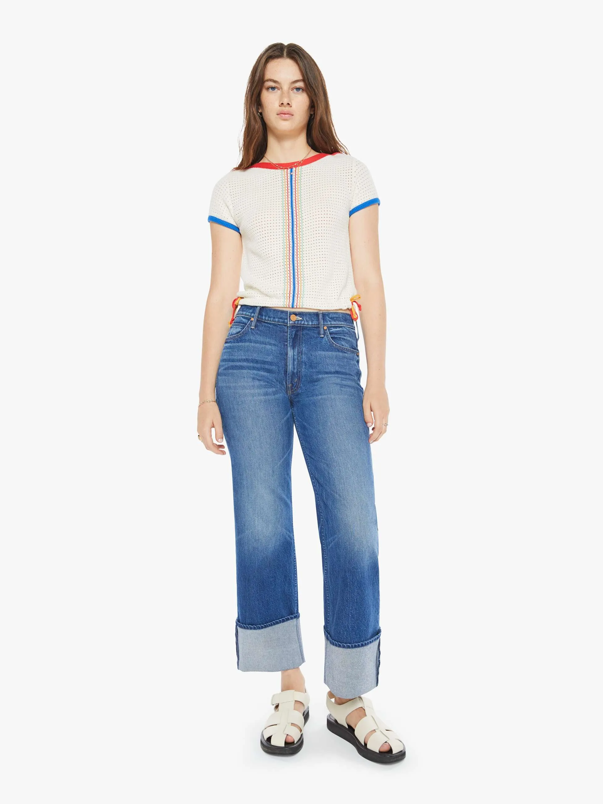 The Side Cinch Top - In The Fast Lane sold by MOTHER product image thumbnail 5