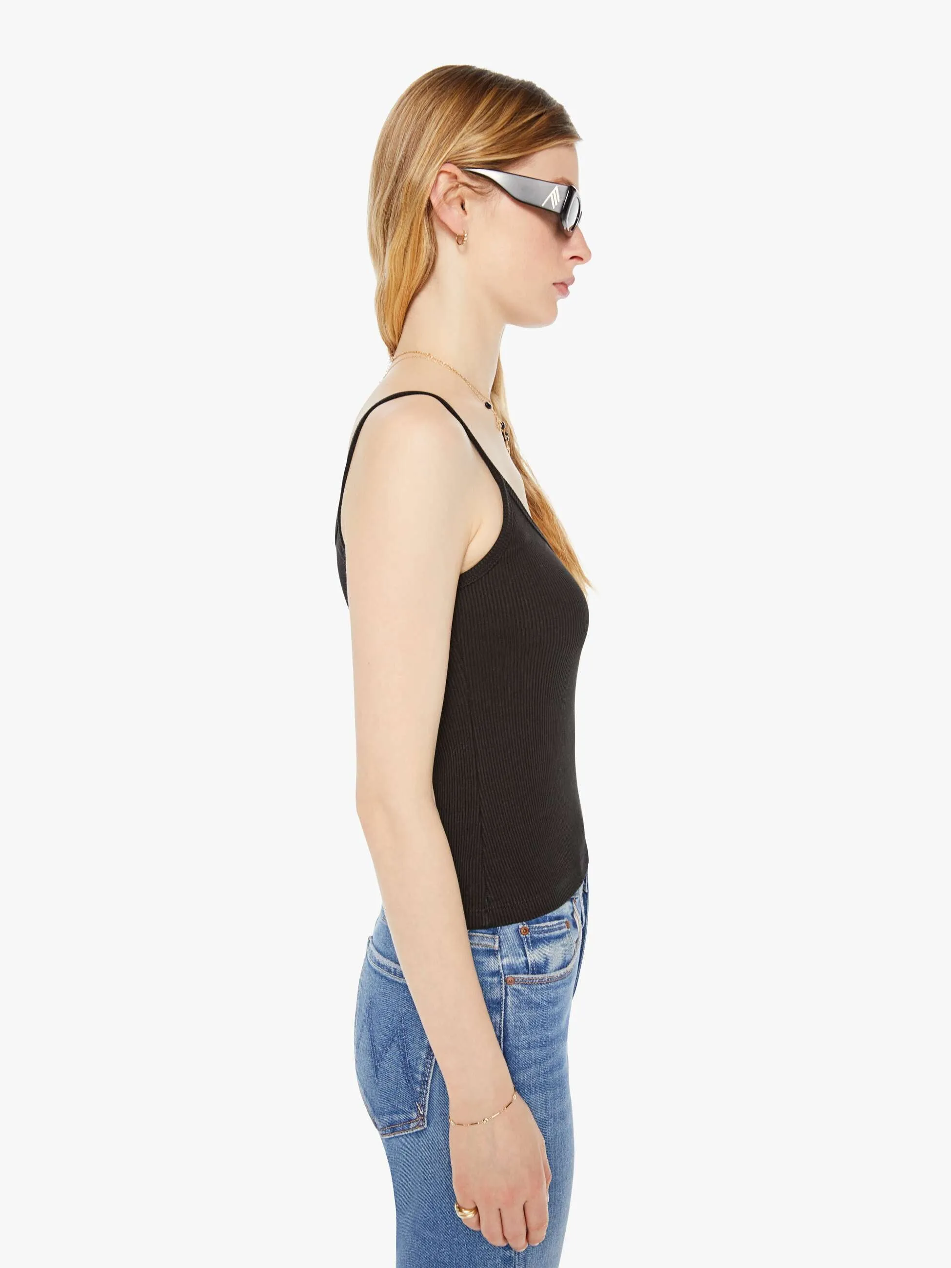 SPRWMN Rib V Neck Tank - Black sold by MOTHER product image thumbnail 2