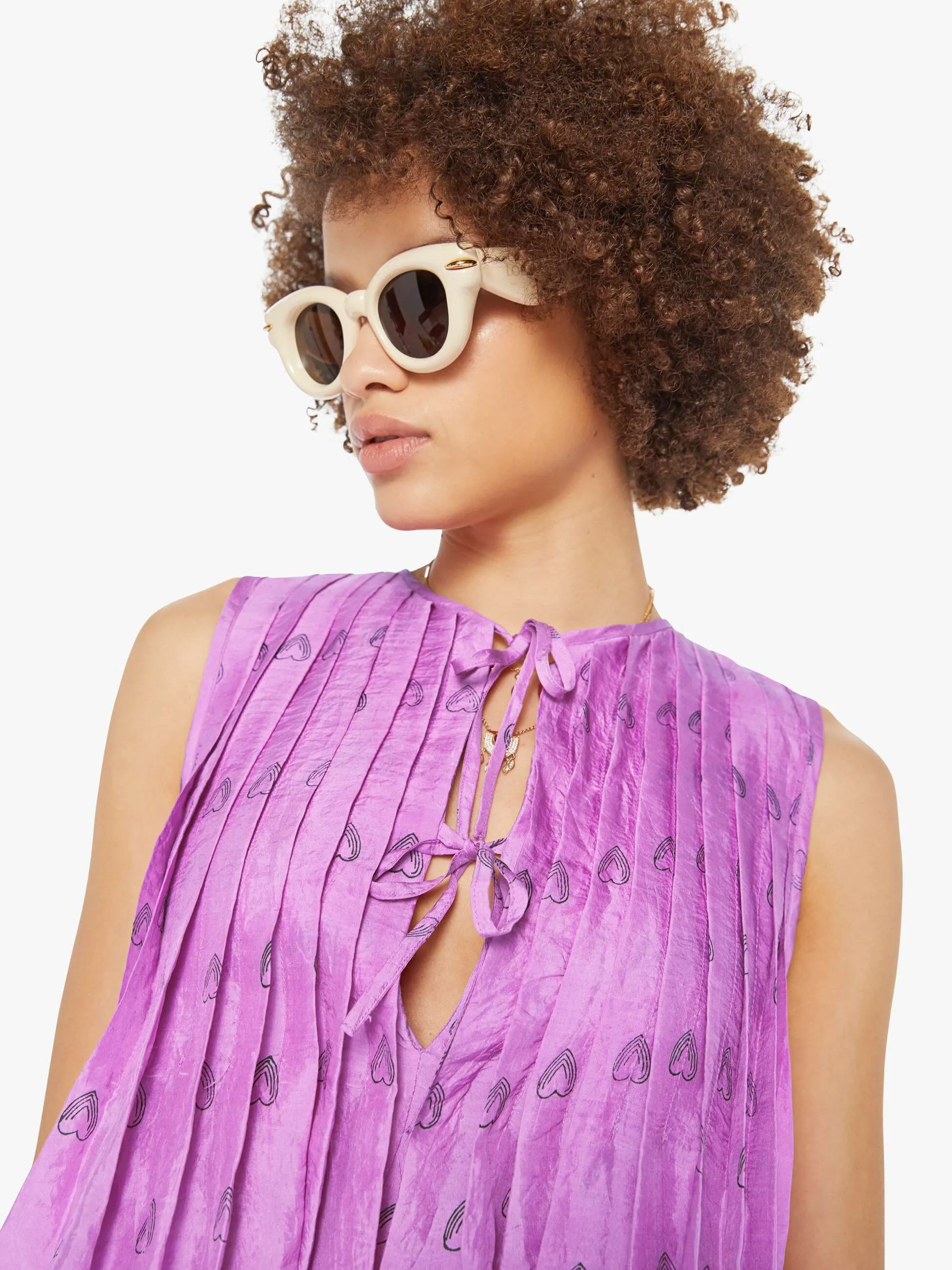 Alix Of Bohemia Rhoe Top - Fuchsia Heart sold by MOTHER product image thumbnail 5