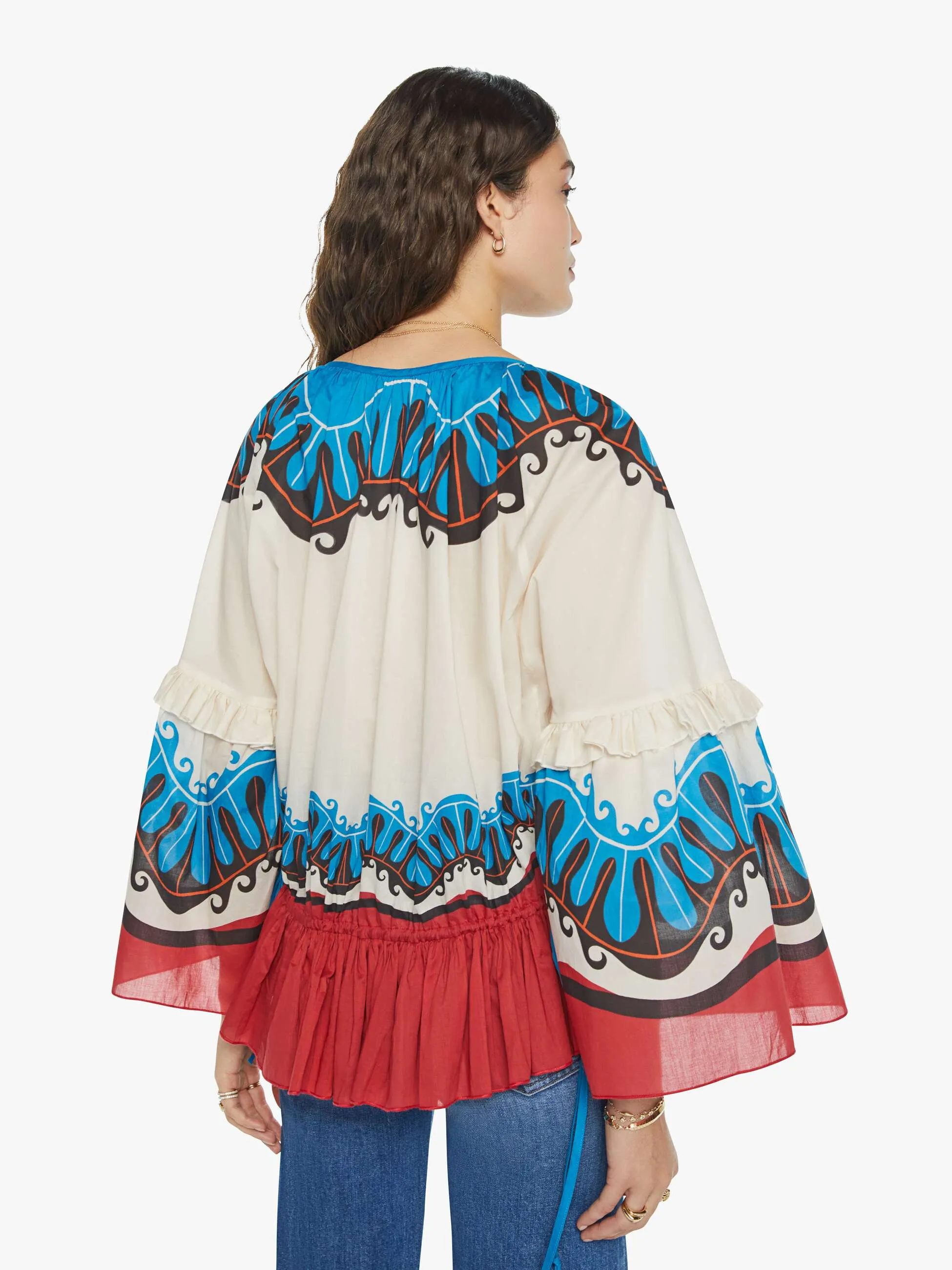 La DoubleJ x MOTHER Boho Blouse - Pacific Placee sold by MOTHER product image thumbnail 4