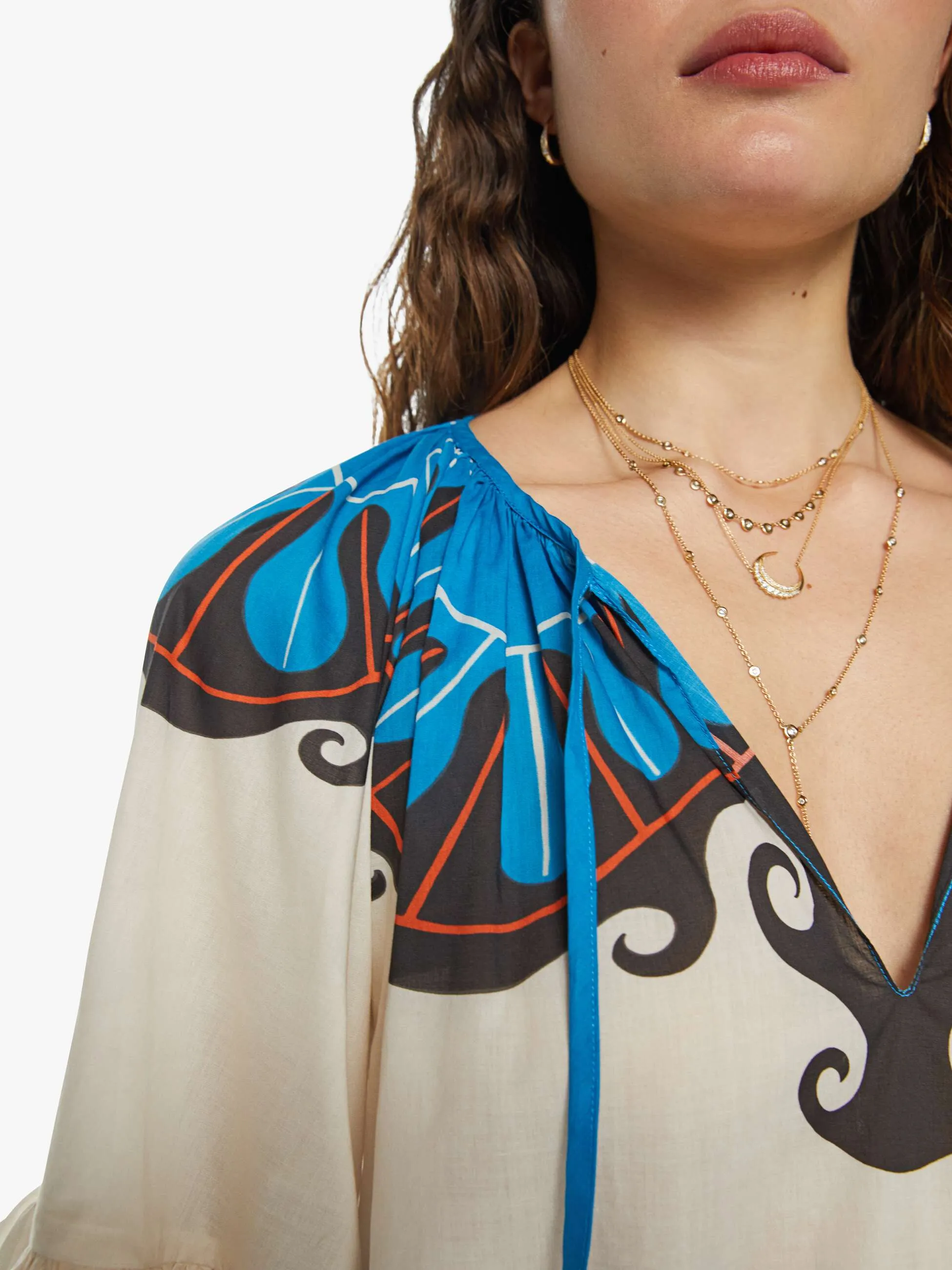 La DoubleJ x MOTHER Boho Blouse - Pacific Placee sold by MOTHER product image thumbnail 5