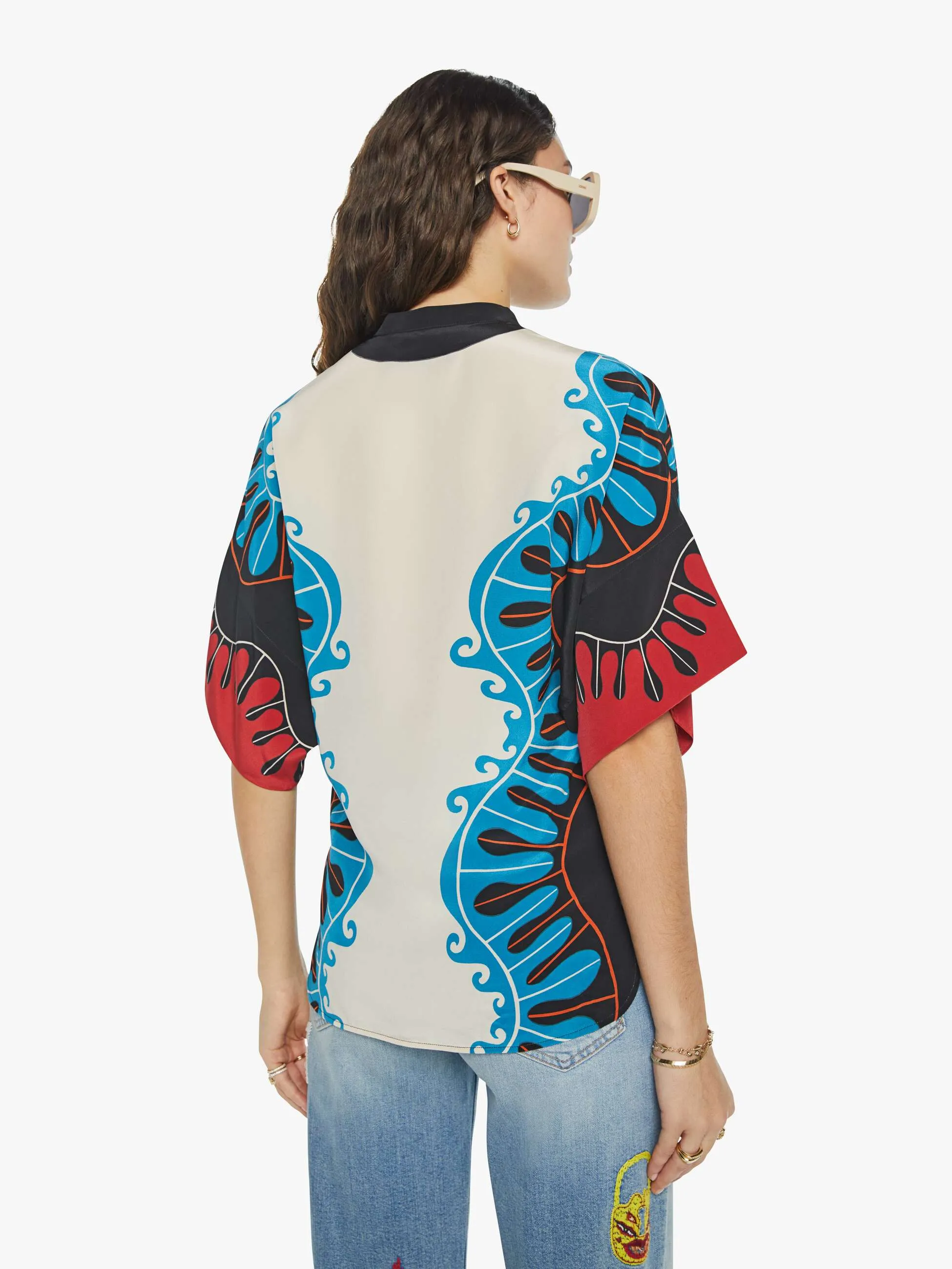 La DoubleJ x MOTHER Estelle Blouse - Pacific Placee sold by MOTHER product image thumbnail 4