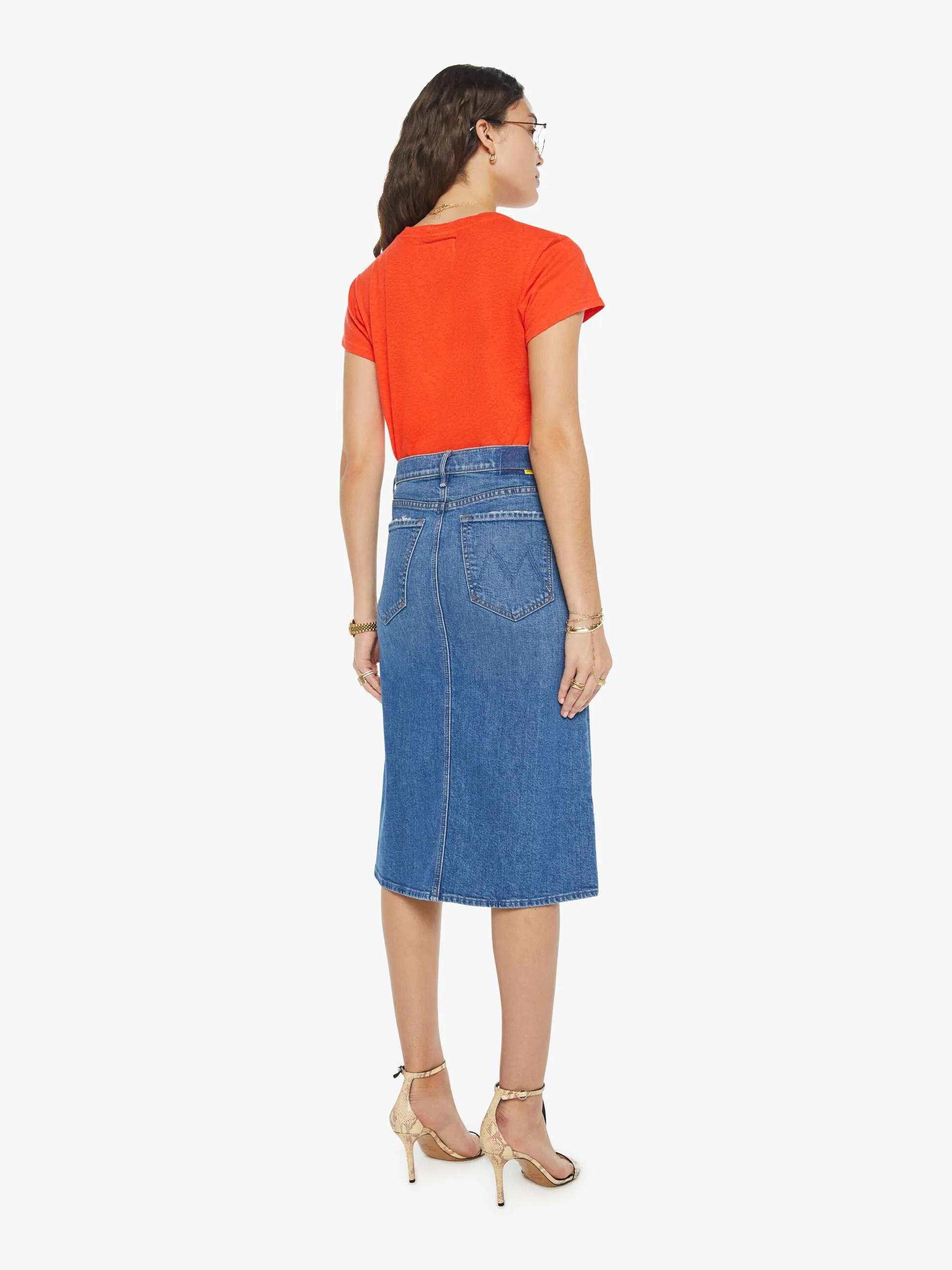 La DoubleJ x MOTHER The Button Vagabond Midi Skirt - Family Affairs sold by MOTHER product image thumbnail 4
