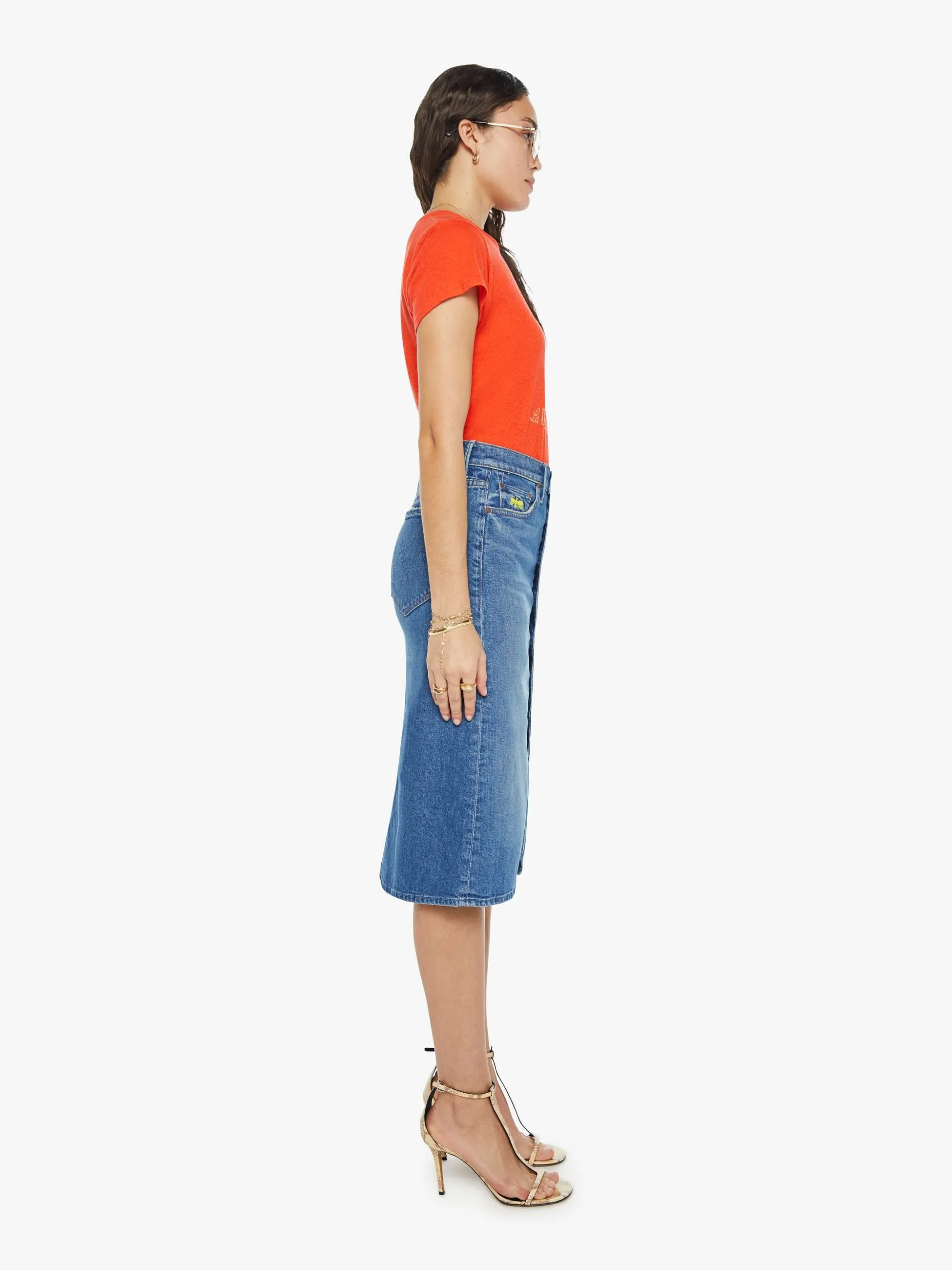 La DoubleJ x MOTHER The Button Vagabond Midi Skirt - Family Affairs sold by MOTHER product image thumbnail 3