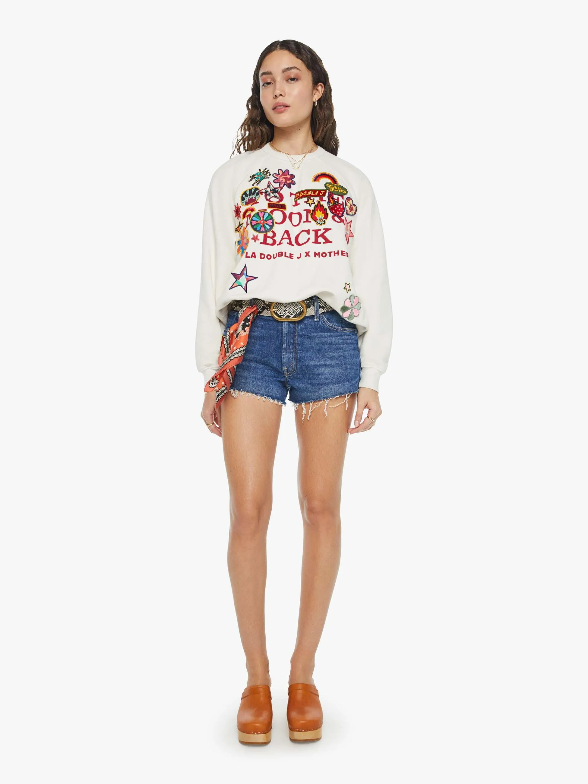 La DoubleJ x MOTHER The Biggie Concert - Whisper White Patch It Up sold by MOTHER product image thumbnail 5