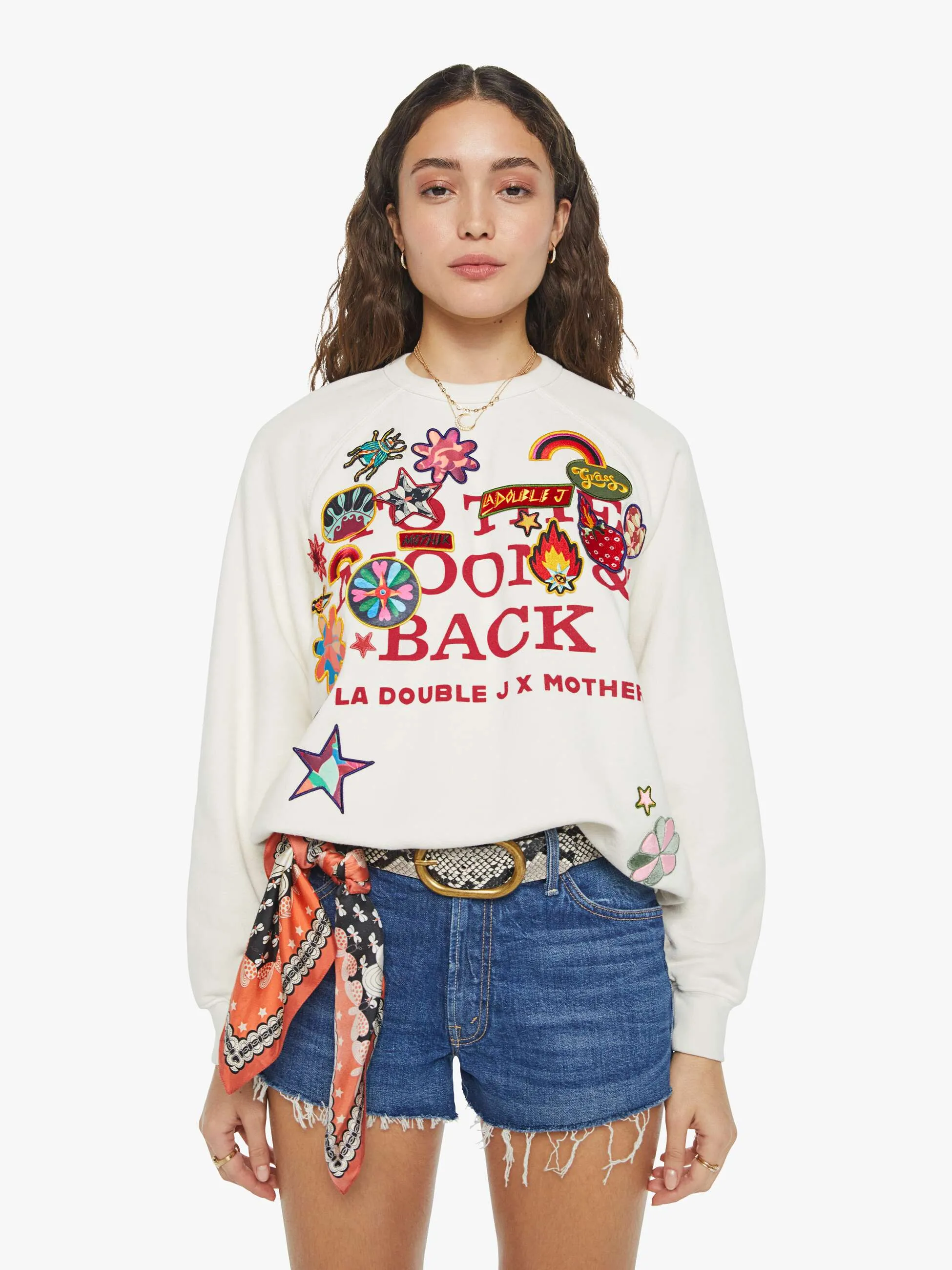 La DoubleJ x MOTHER The Biggie Concert - Whisper White Patch It Up sold by MOTHER product image thumbnail 2