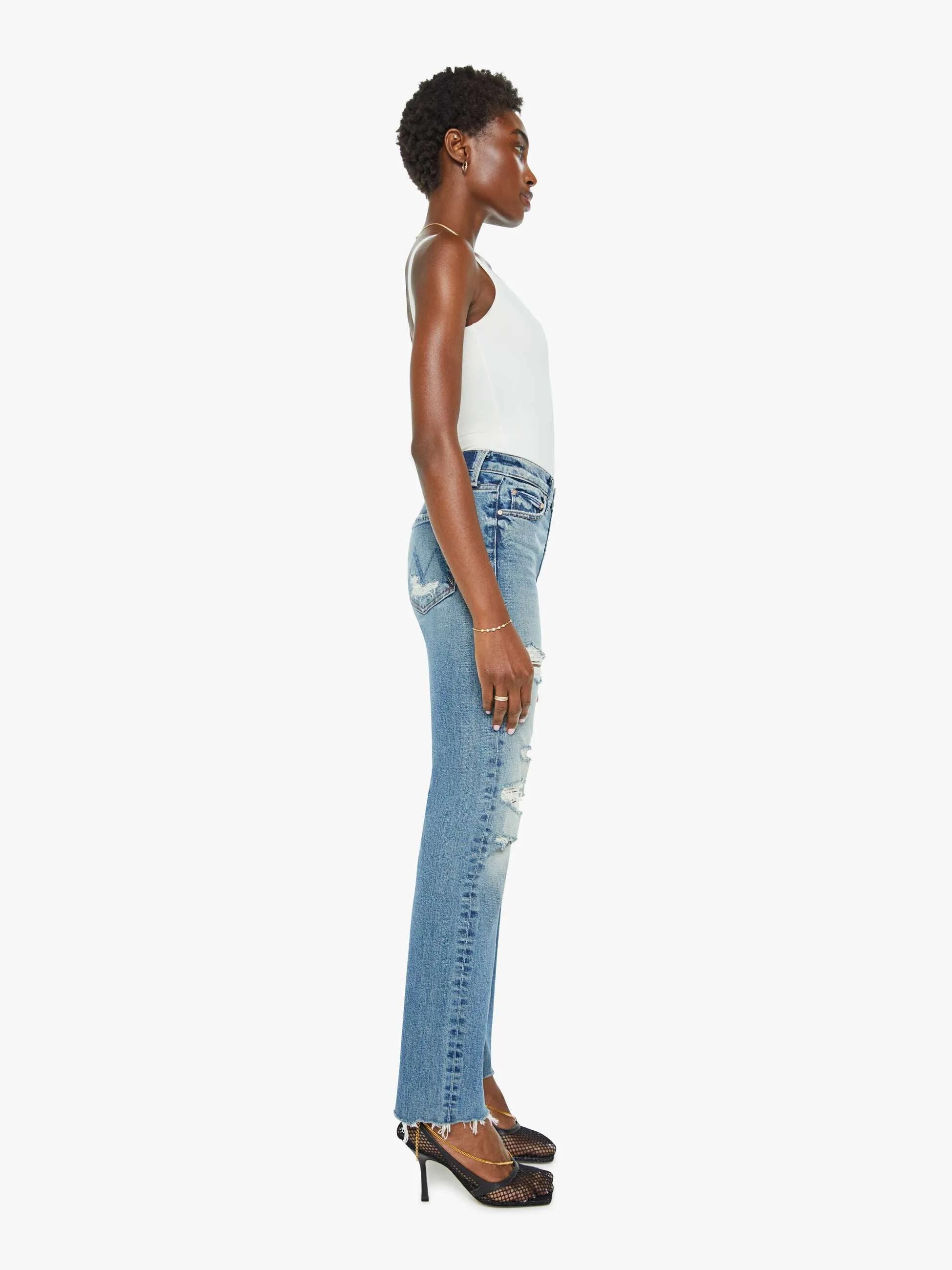 High Waisted Rider Skimp Fray - Indecent Exposure sold by MOTHER product image thumbnail 3