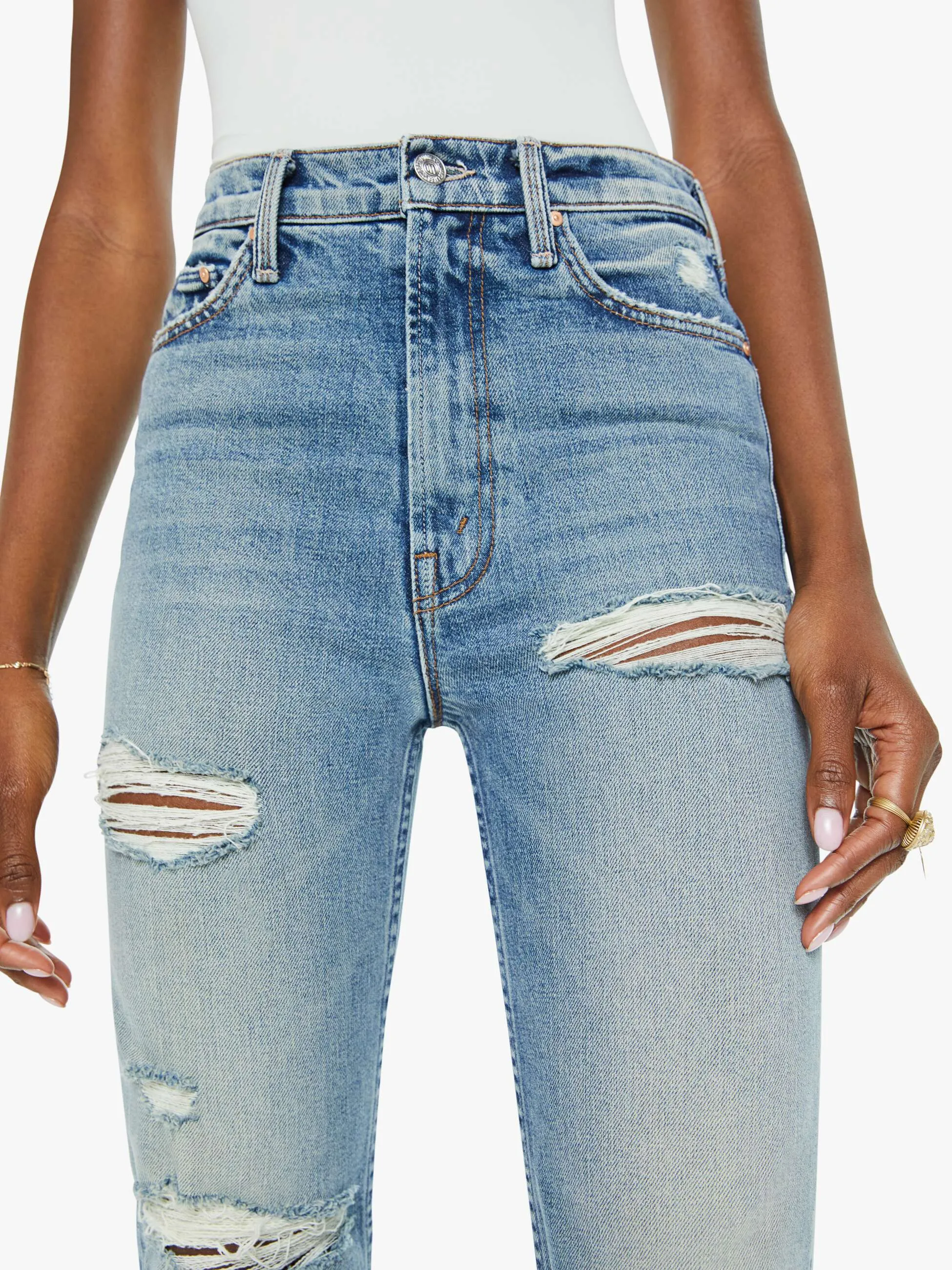 High Waisted Rider Skimp Fray - Indecent Exposure sold by MOTHER product image thumbnail 5