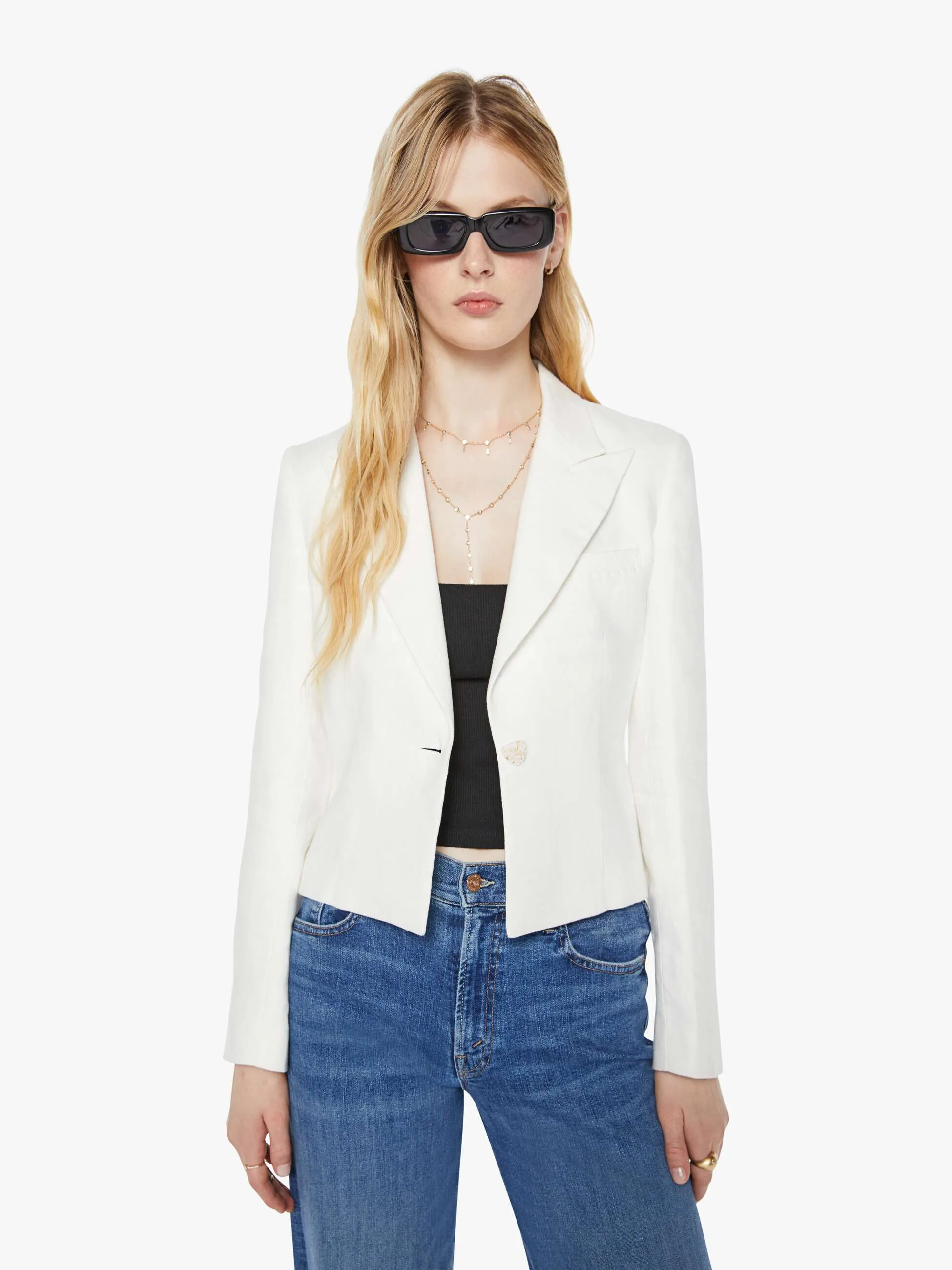 Maria Cher Nova Short Blazer - Off-White sold by MOTHER product image thumbnail 2