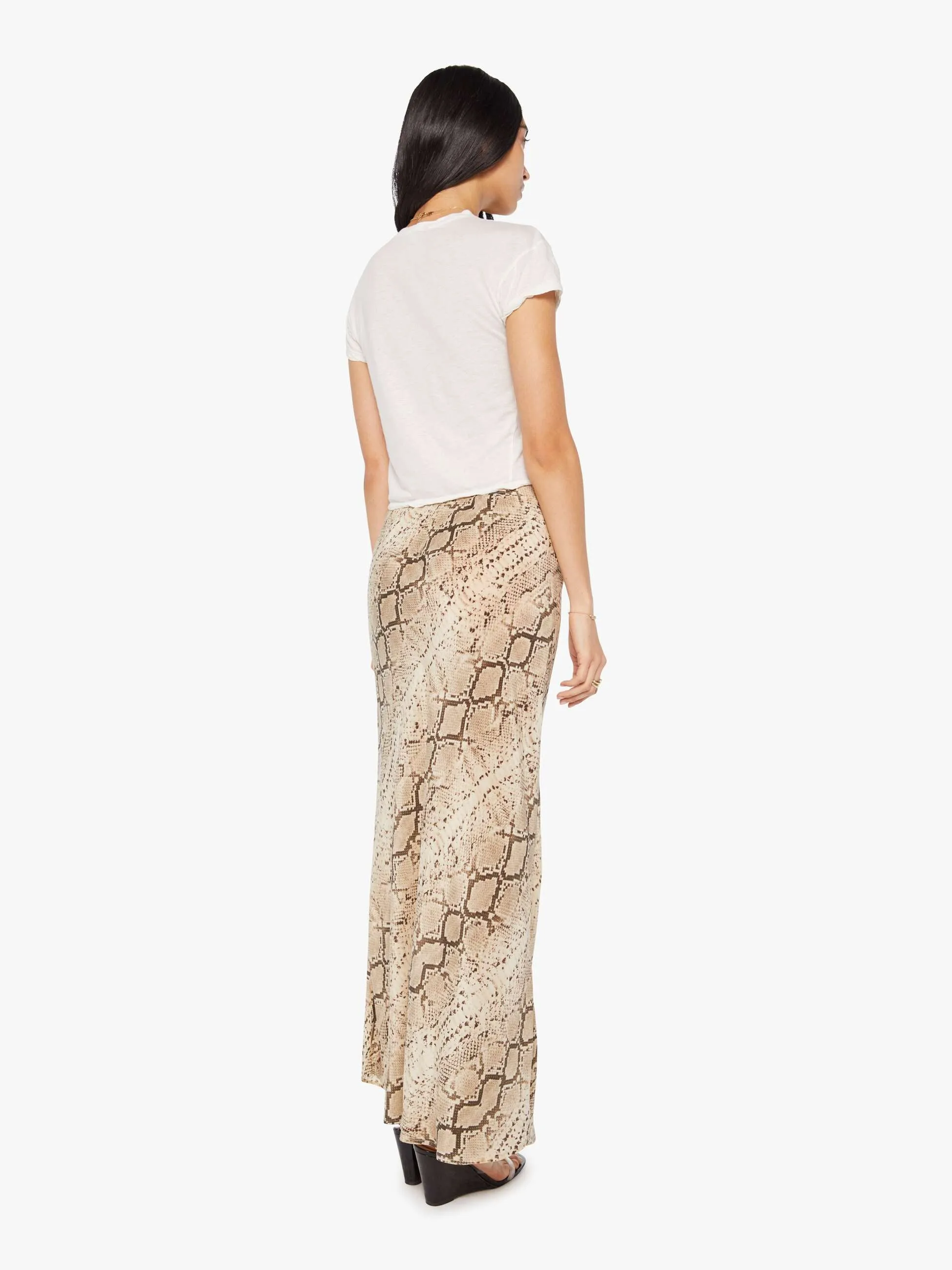SPRWMN Bias Maxi Skirt - Beige Snakeskin sold by MOTHER product image thumbnail 4
