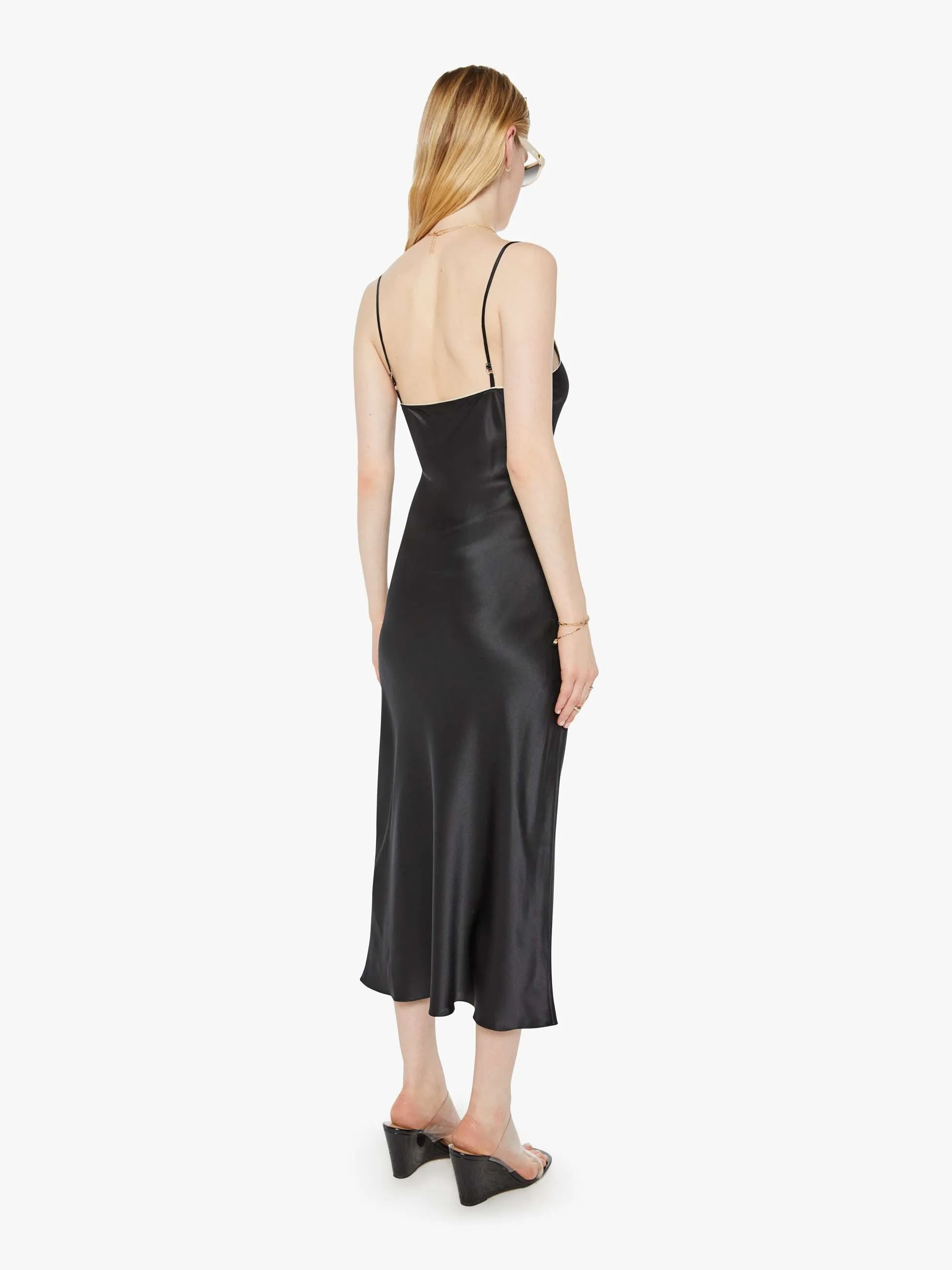 SABLYN Taylor B V-Neck Bias Cut Dress - Black Gardenia sold by MOTHER product image thumbnail 4