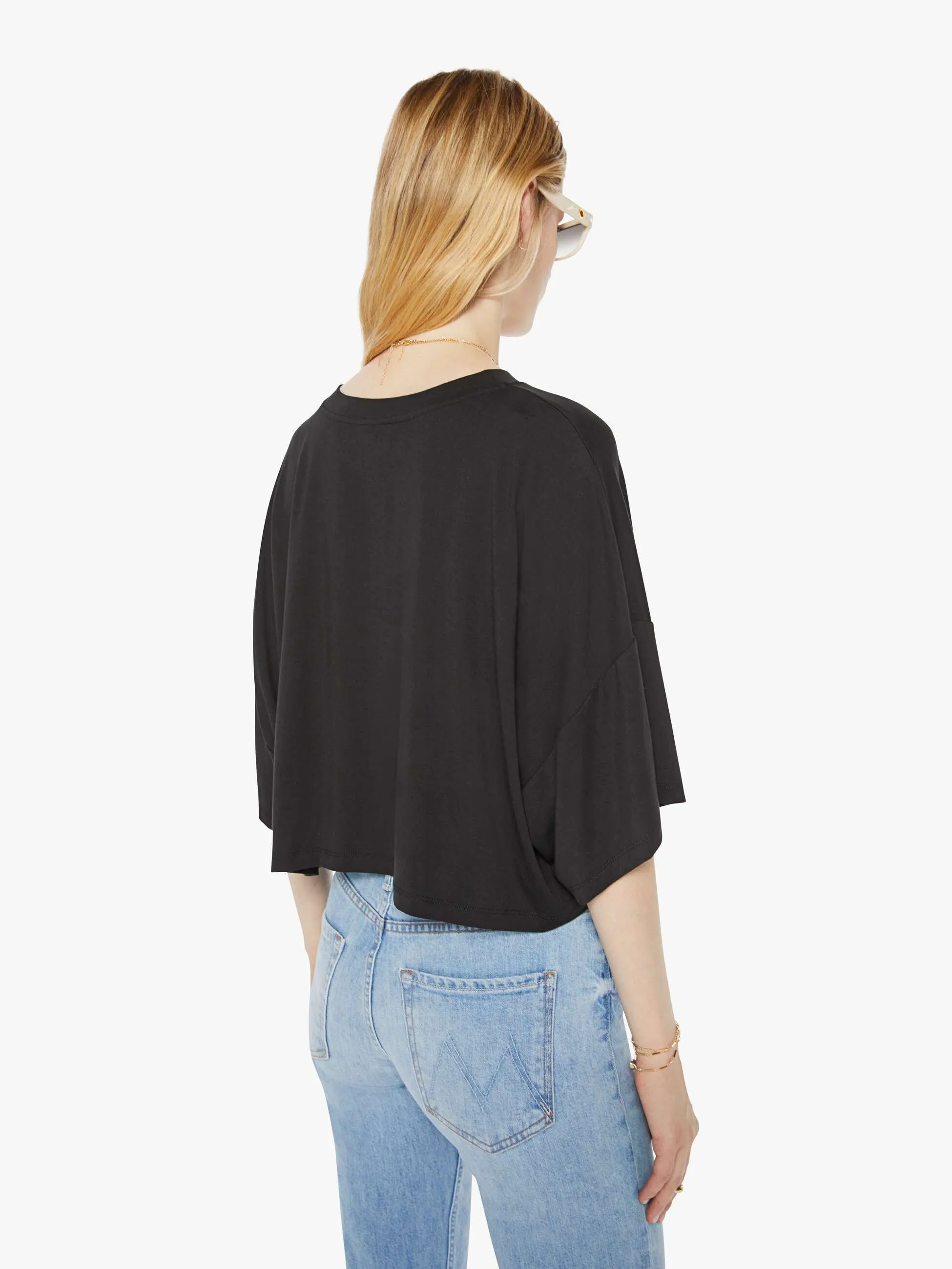 SABLYN Daria Slouchy Cropped Tee - Black sold by MOTHER product image thumbnail 4