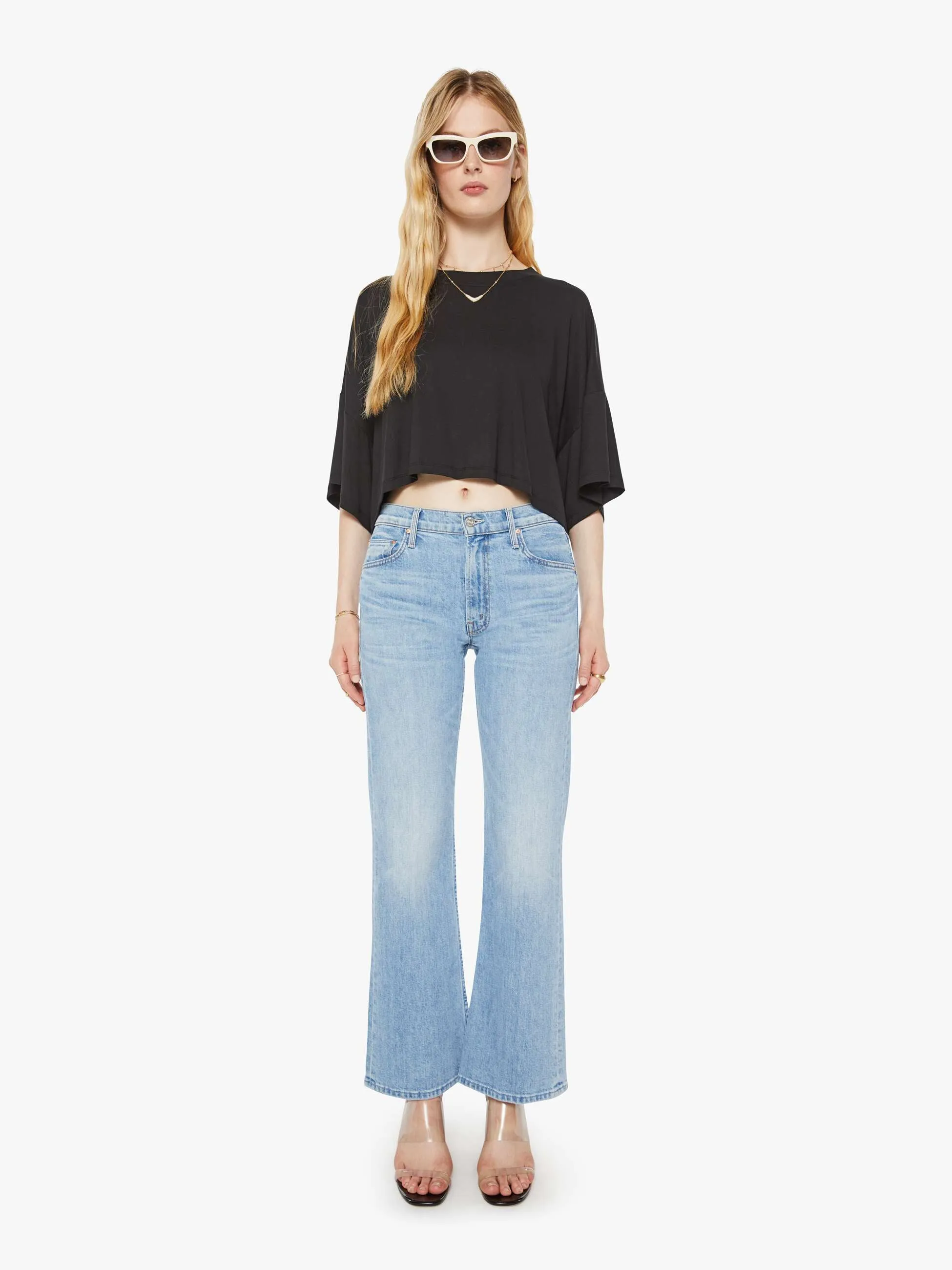SABLYN Daria Slouchy Cropped Tee - Black sold by MOTHER product image thumbnail 5