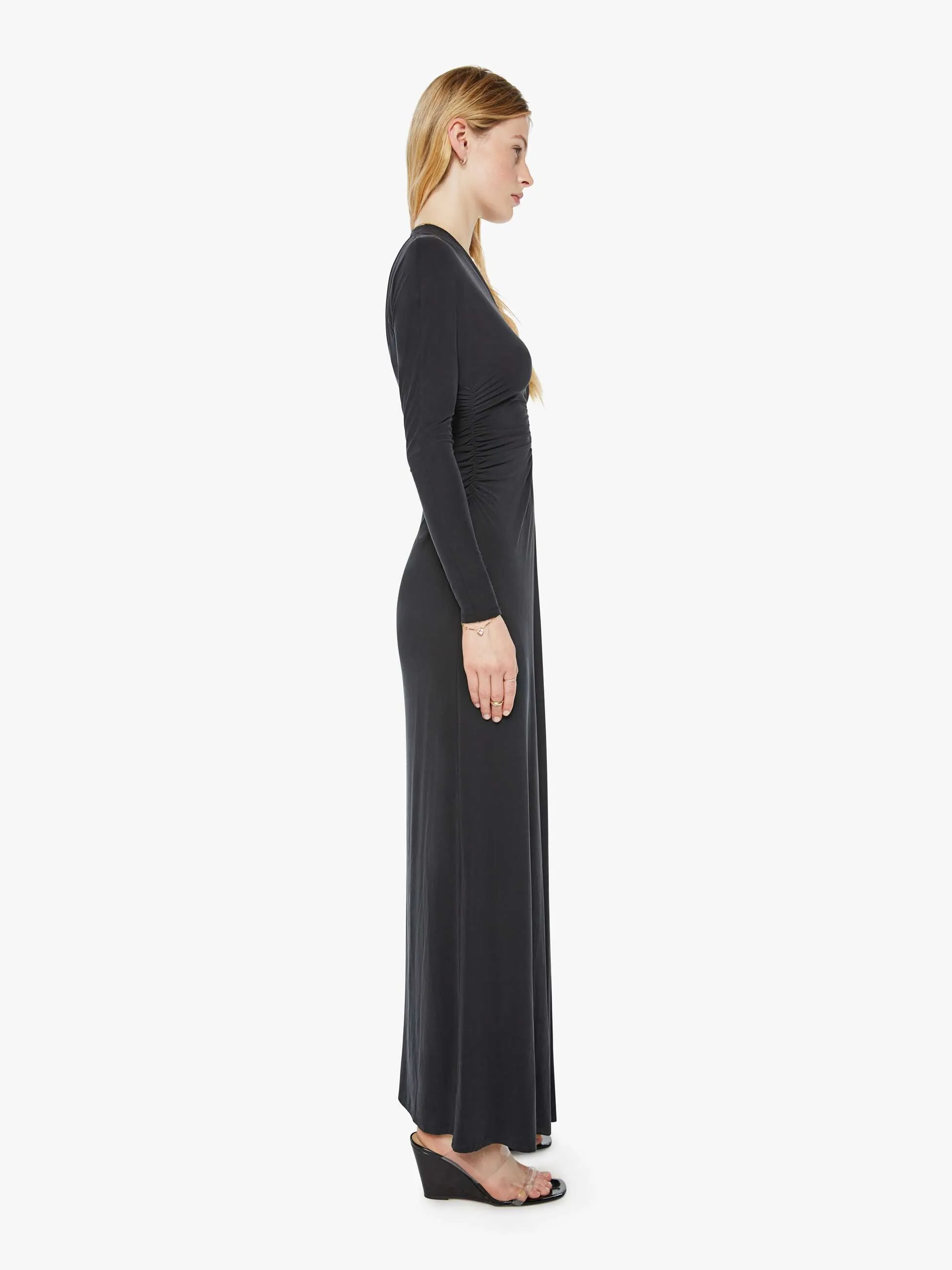 SABLYN Simone Dolman V-Neck Maxi Dress - Black sold by MOTHER product image thumbnail 3