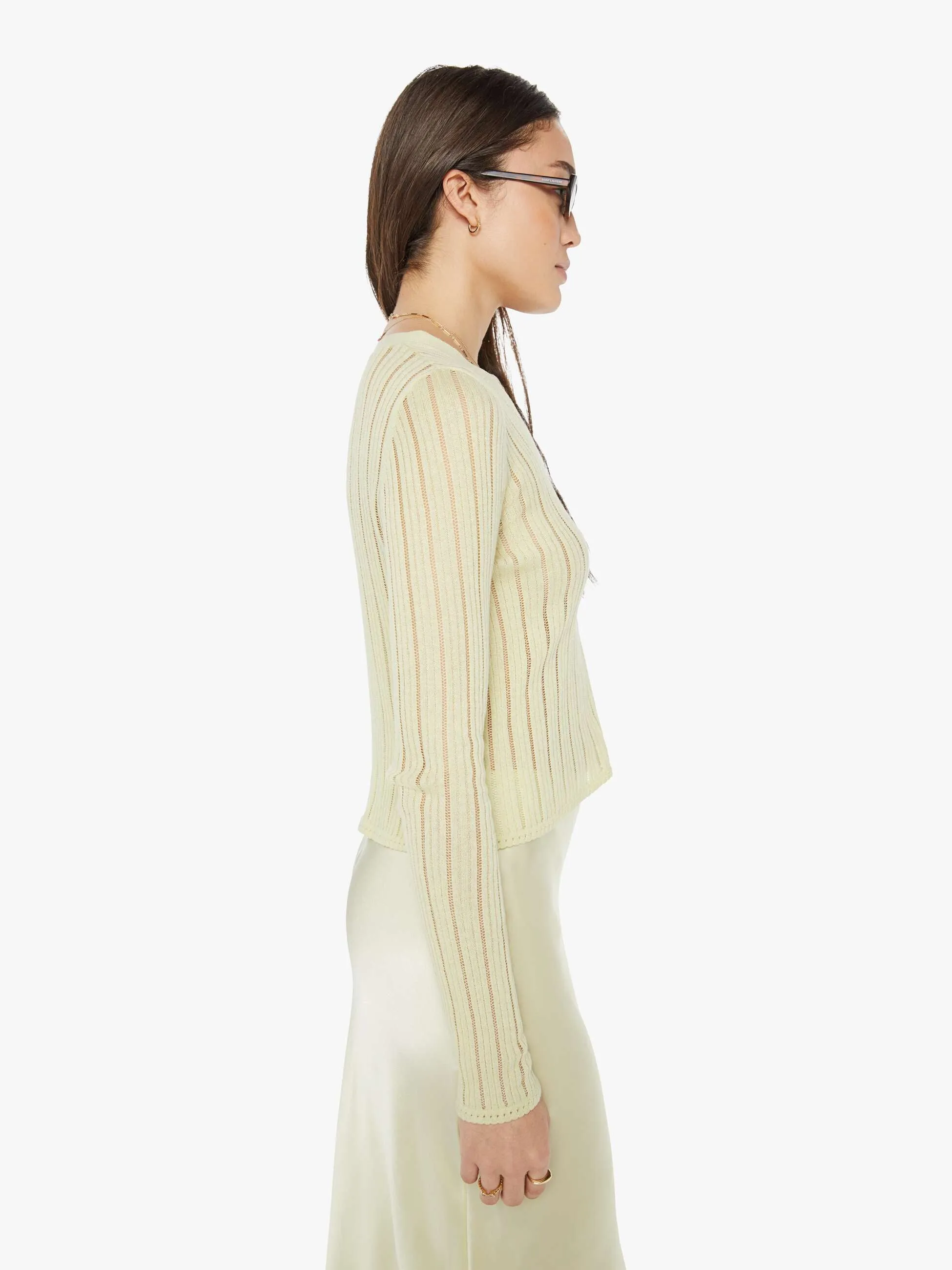 SABLYN Vinni Knit Cardigan - Pale Citron sold by MOTHER product image thumbnail 3