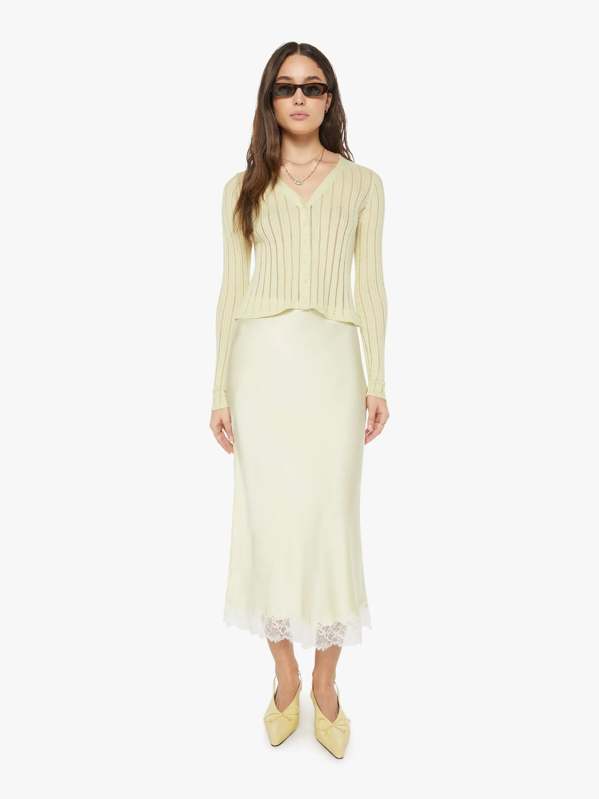 SABLYN Vinni Knit Cardigan - Pale Citron sold by MOTHER product image thumbnail 5
