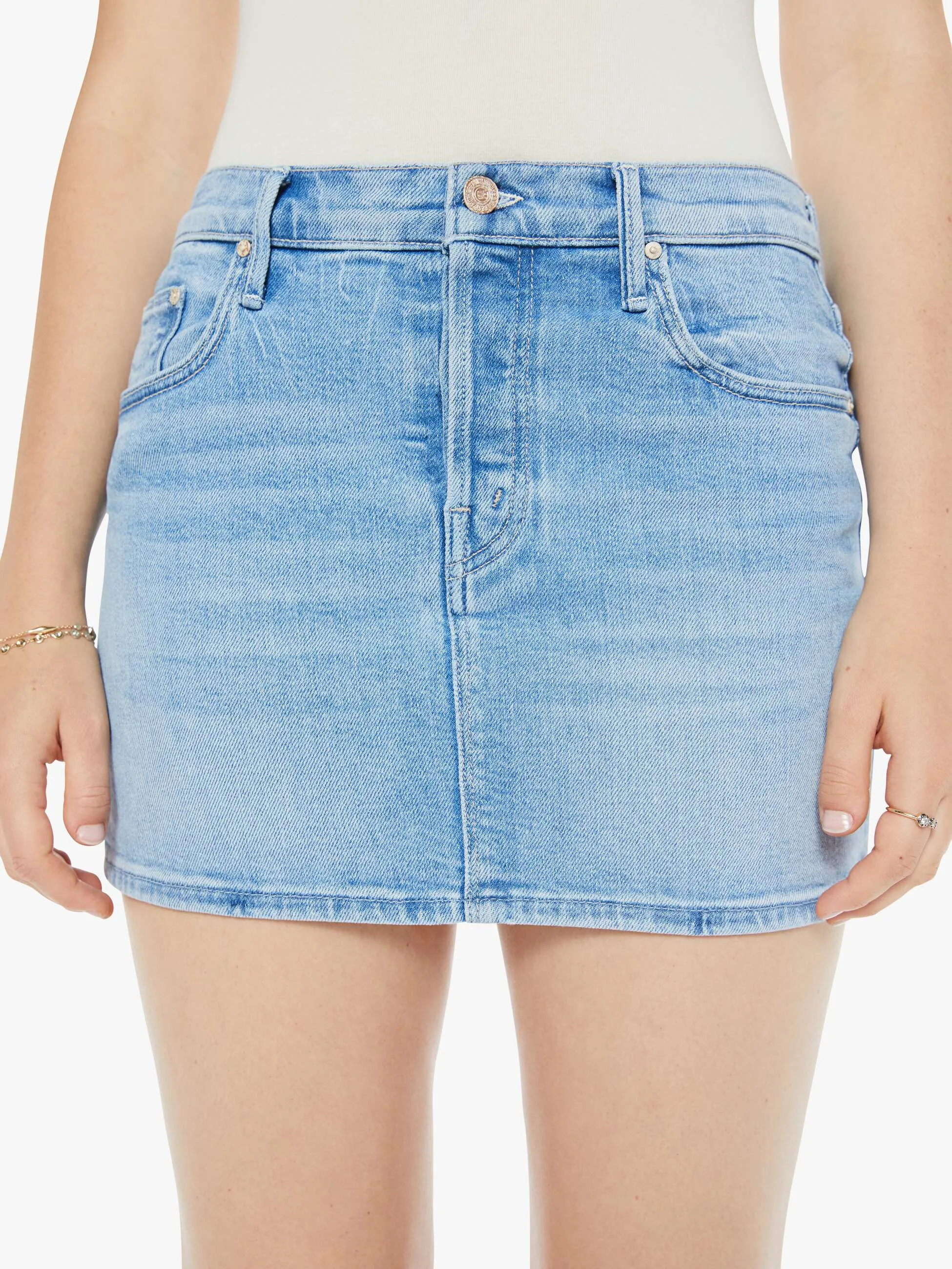 The Vagabond Mini Skirt - Tune In, Tune Out sold by MOTHER product image thumbnail 5