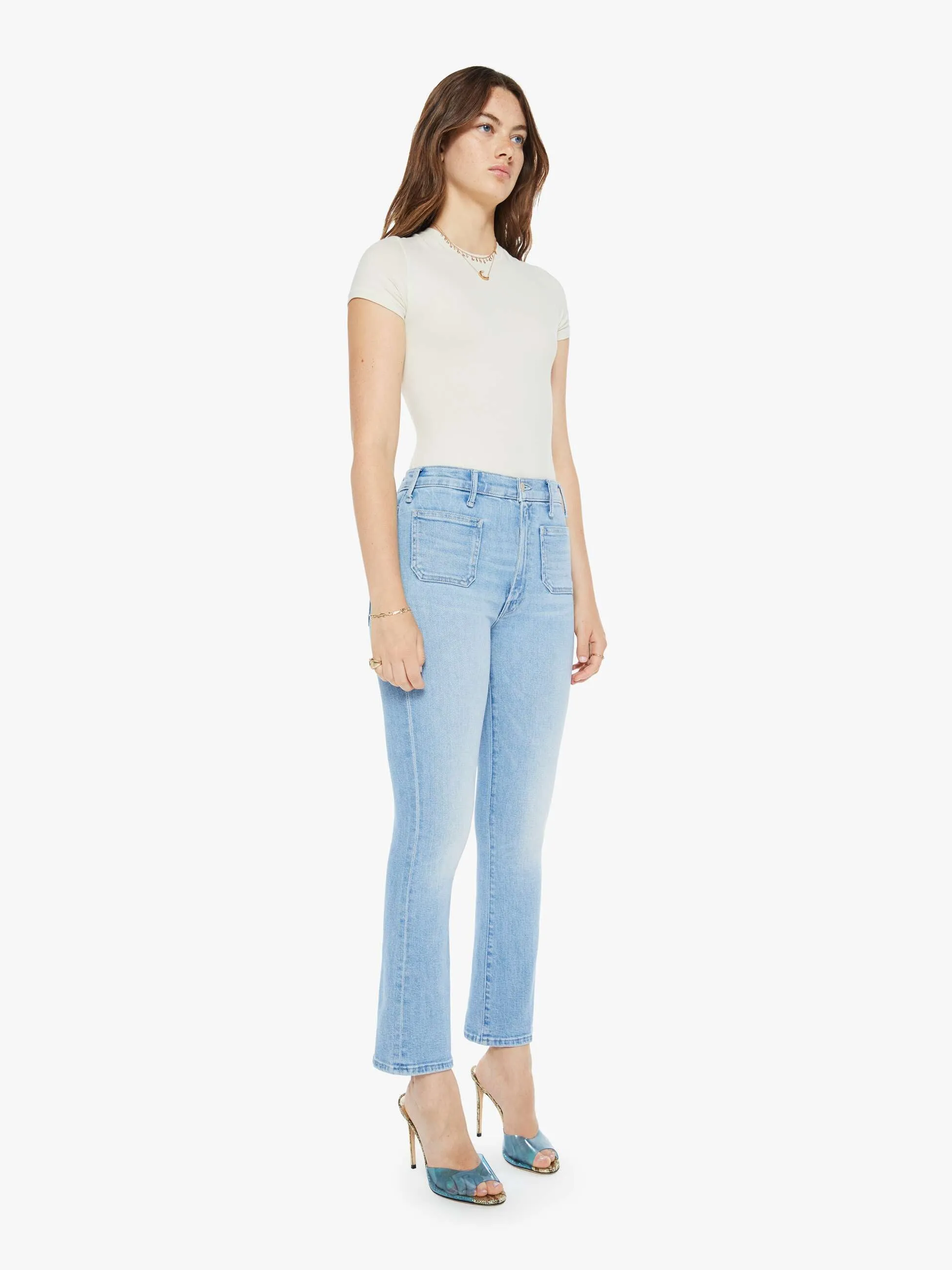 The Hustler Patch Pocket Ankle - Tune In, Tune Out sold by MOTHER