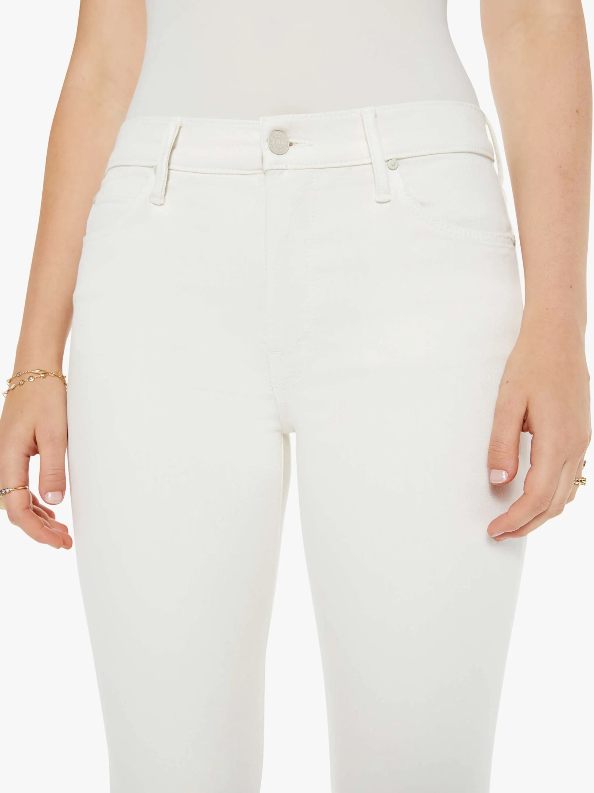 The Mid Rise Dazzler Crop - Cream Puffs sold by MOTHER product image thumbnail 5