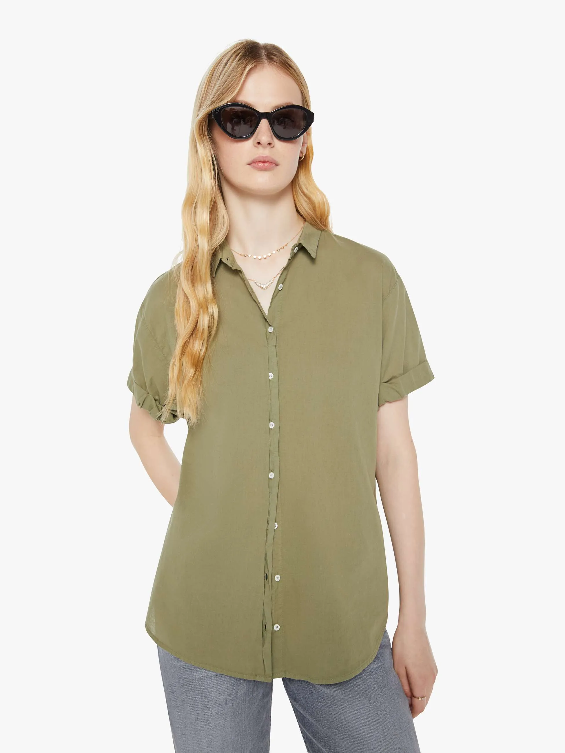 XiRENA Channing Shirt - Dark Seagrass sold by MOTHER product image thumbnail 2