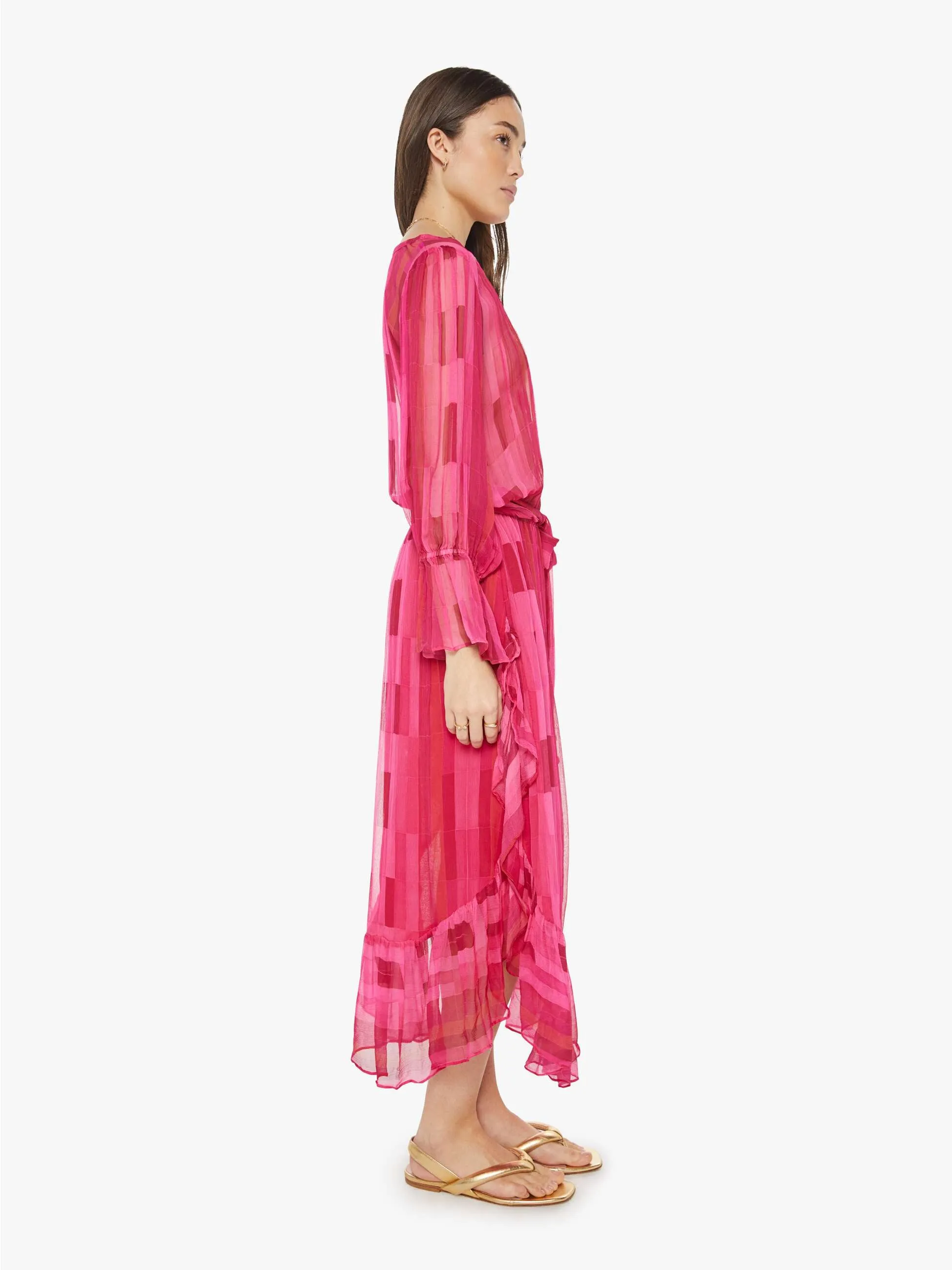 Natalie Martin Camille Dress W Sash - Sea Glass Pink sold by MOTHER product image thumbnail 3