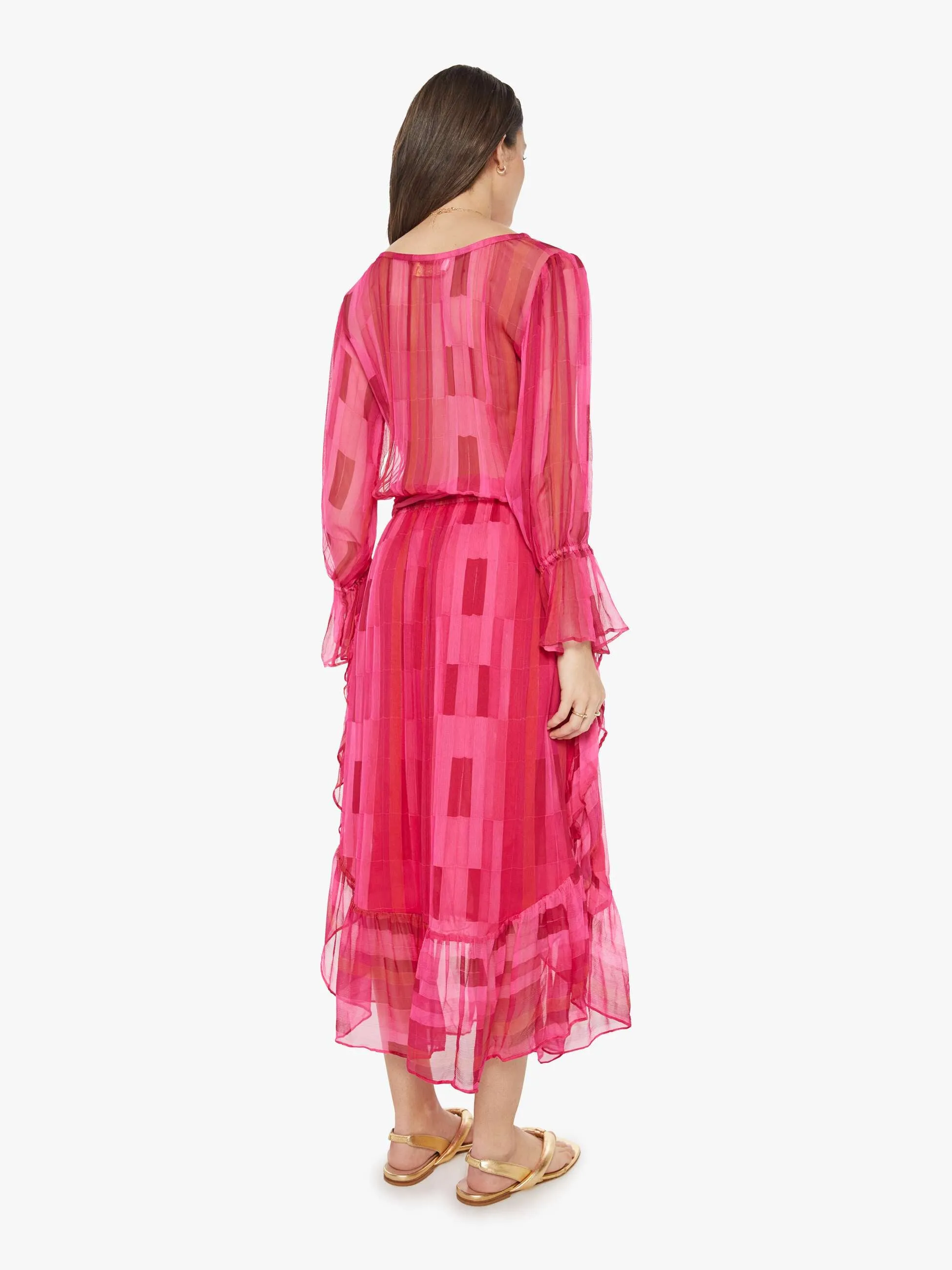 Natalie Martin Camille Dress W Sash - Sea Glass Pink sold by MOTHER product image thumbnail 4