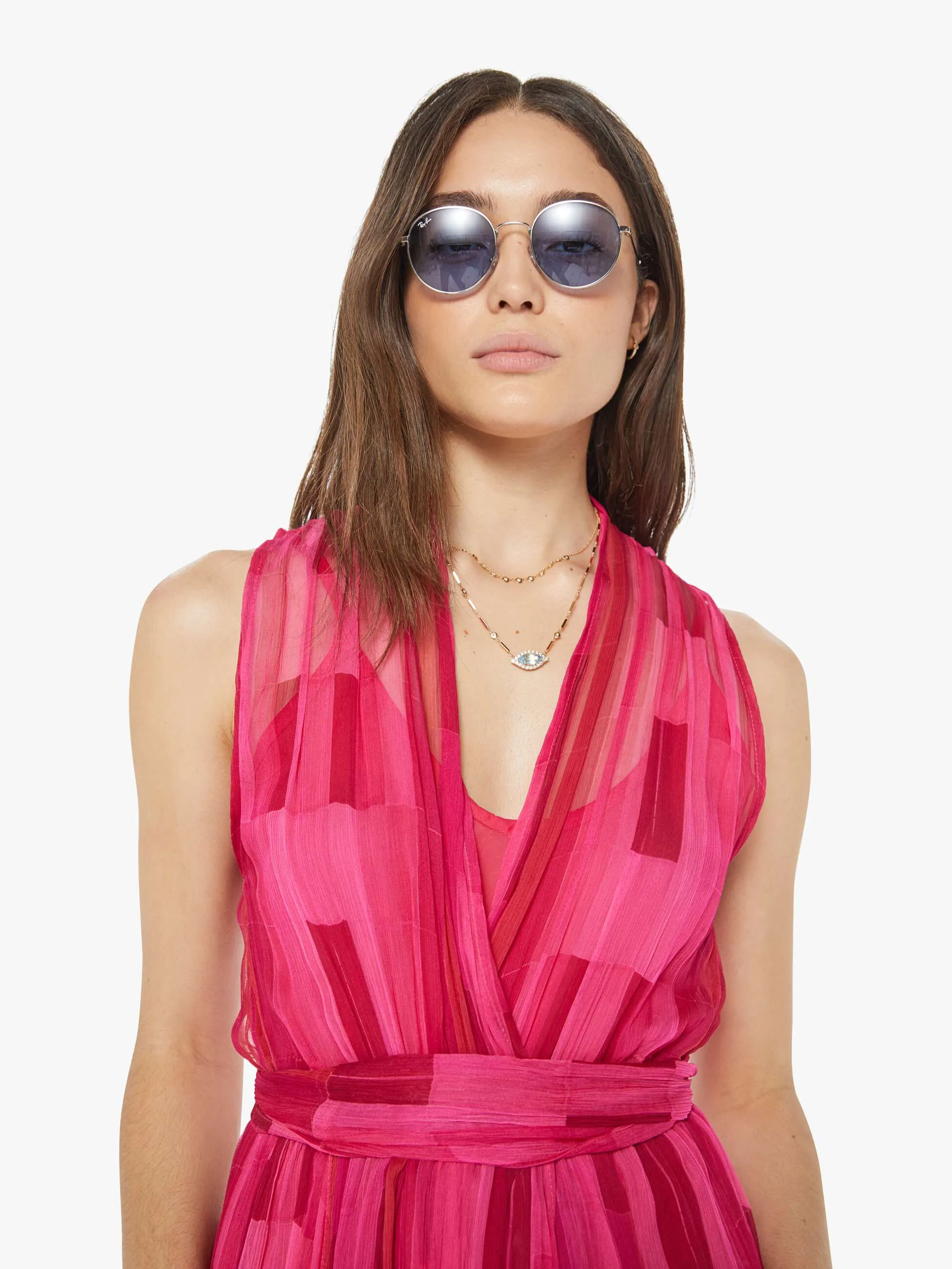 Natalie Martin Nico Sleeveless Maxi W/ Sash - Sea Glass Pink sold by MOTHER product image thumbnail 5