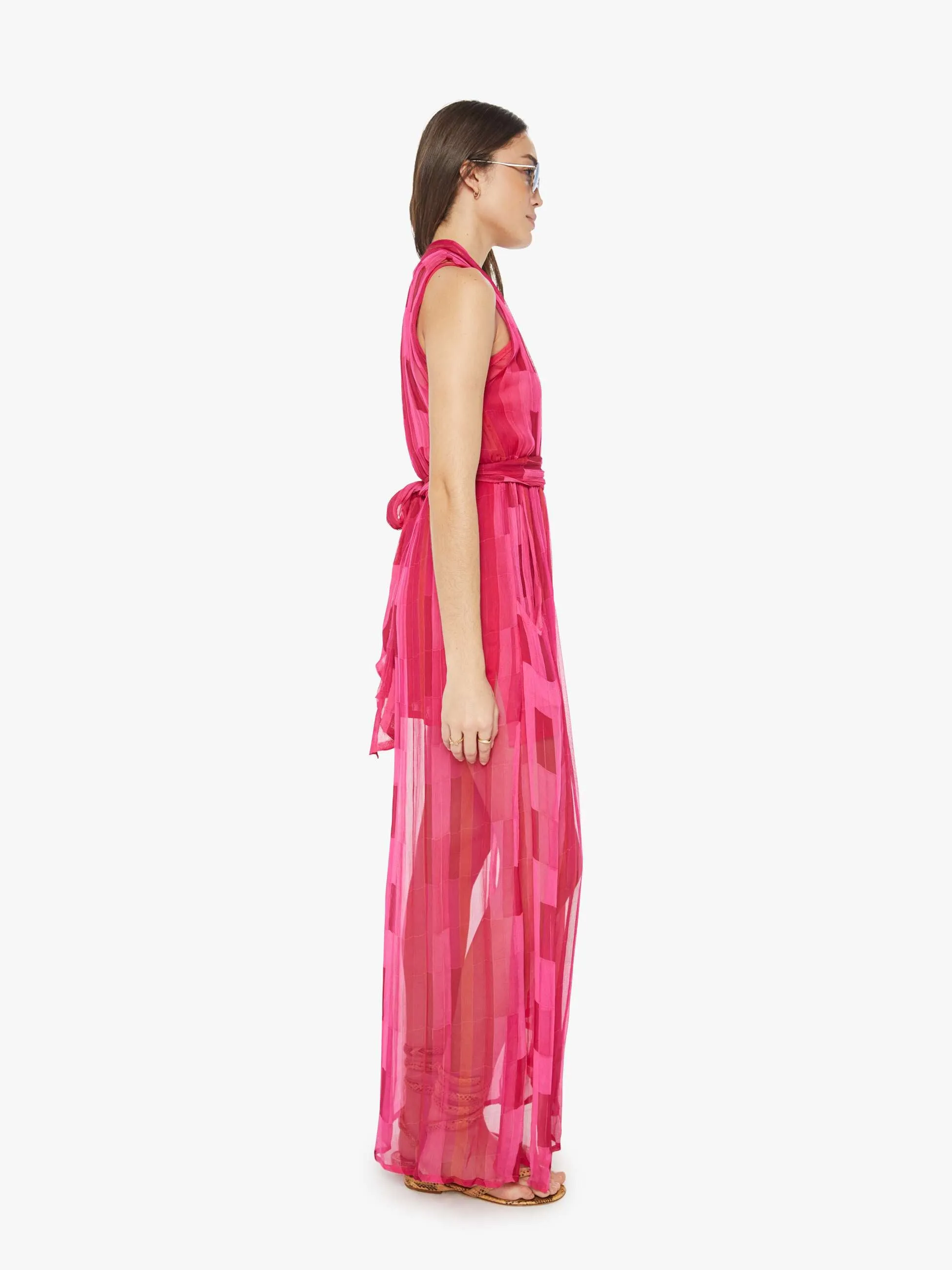 Natalie Martin Nico Sleeveless Maxi W/ Sash - Sea Glass Pink sold by MOTHER product image thumbnail 3