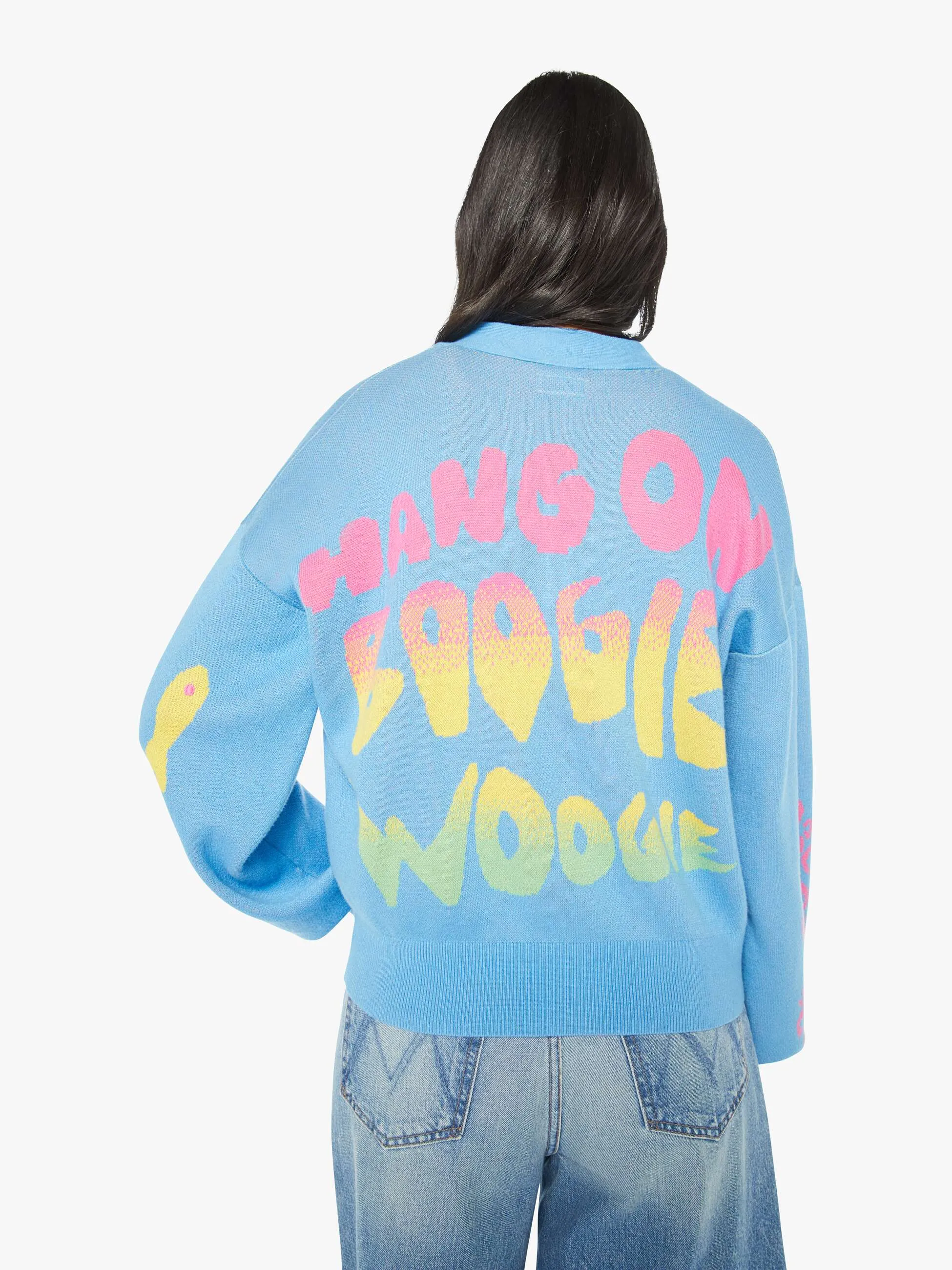 The Bell Sleeve Crop Cardigan - Shreddin' Waves sold by MOTHER product image thumbnail 4