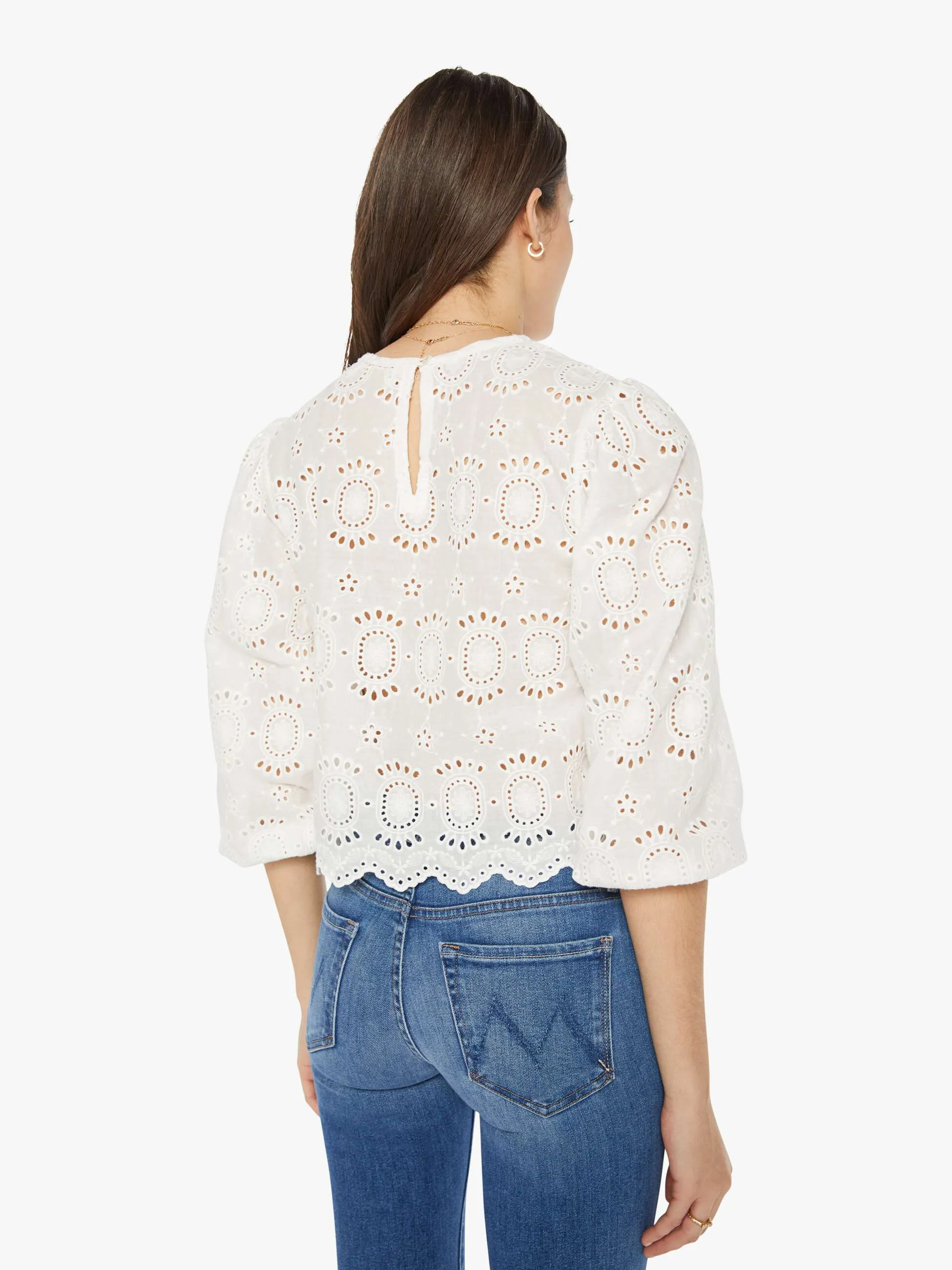 Natalie Martin Lisa Top - Medallion Embroidery Salt sold by MOTHER product image thumbnail 4