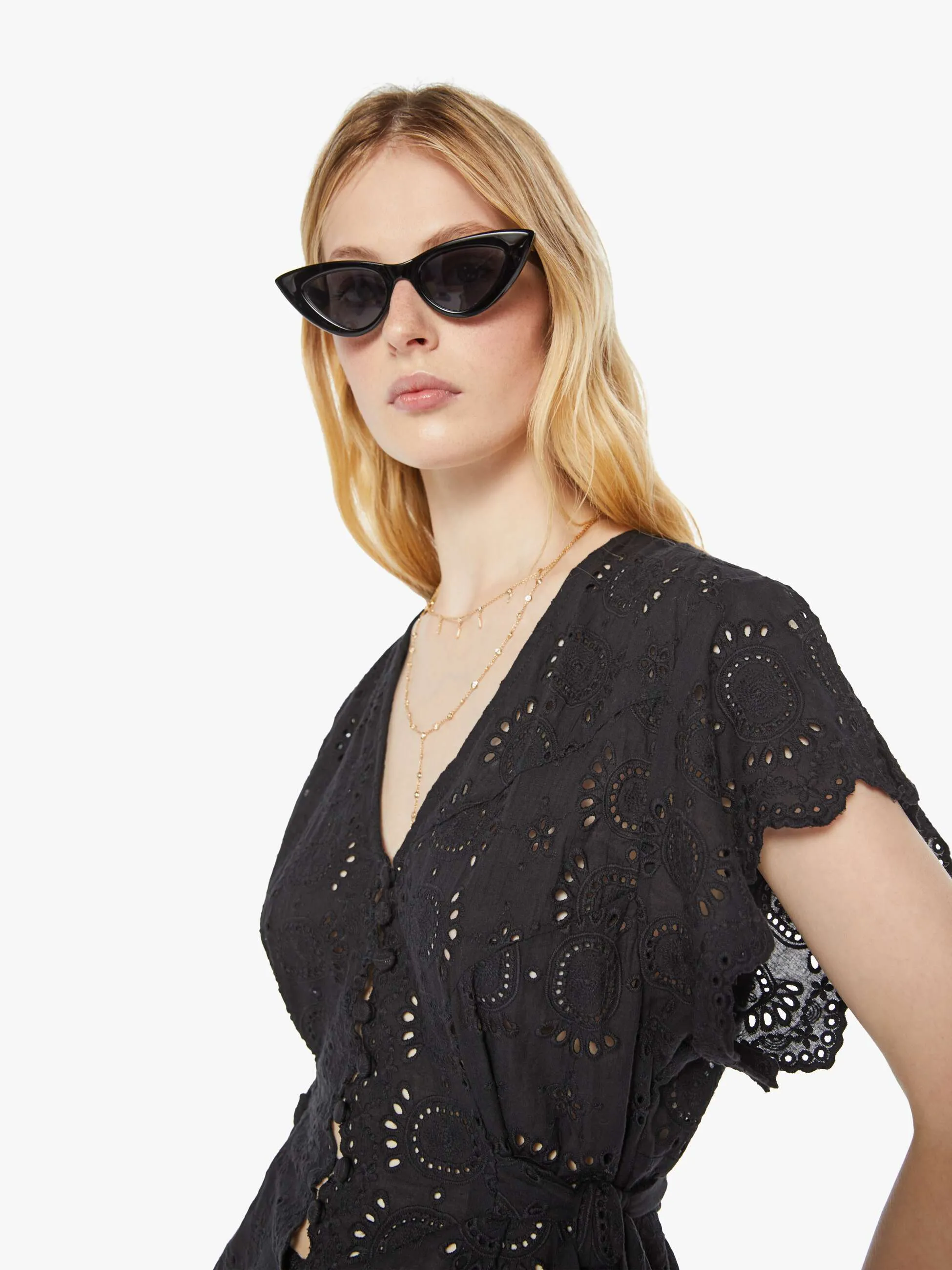 Natalie Martin Monica Dress - Medallion Embroidery Black sold by MOTHER product image thumbnail 5