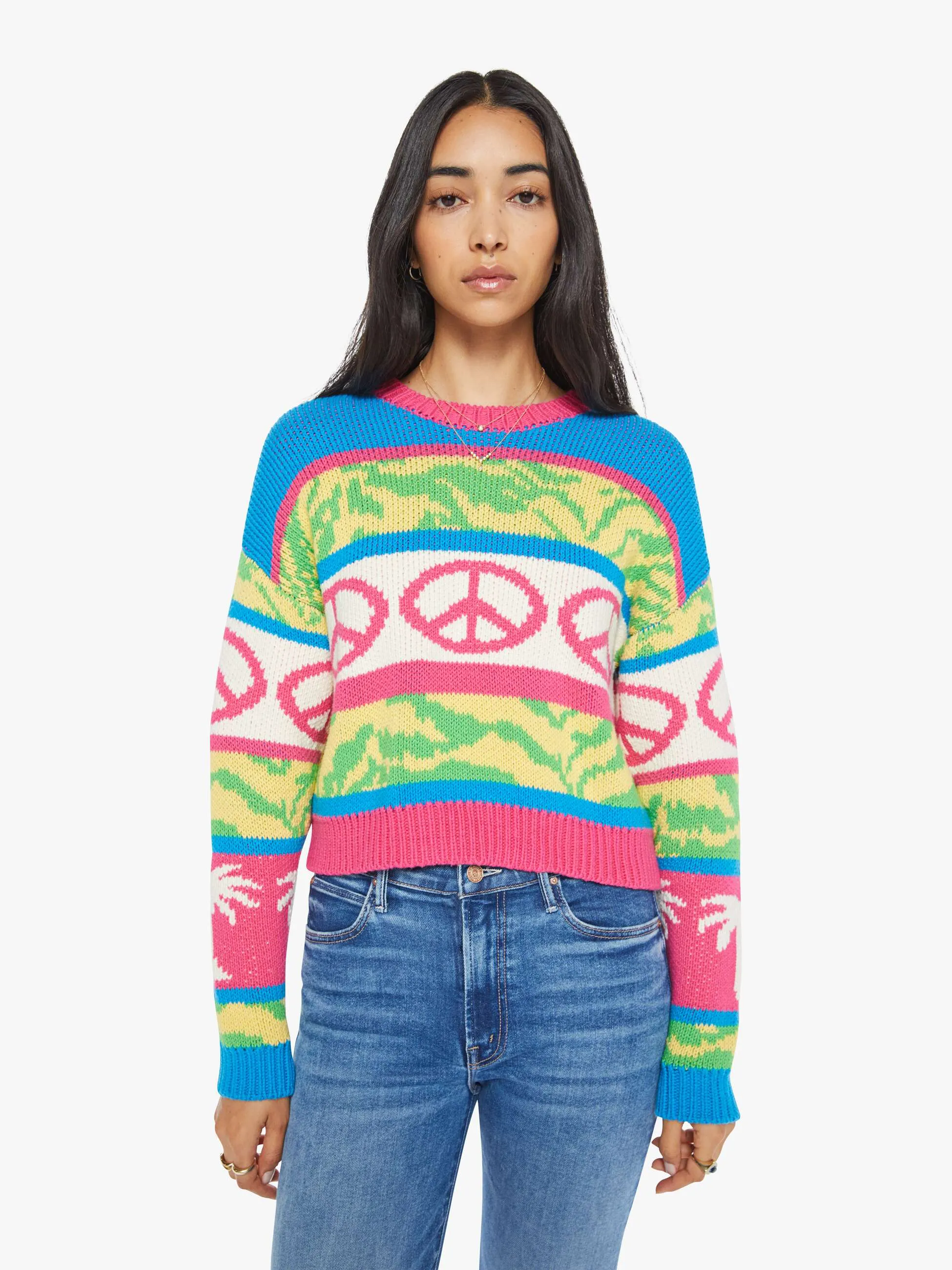 The Itsy Crop Jumper - Surf Safari sold by MOTHER