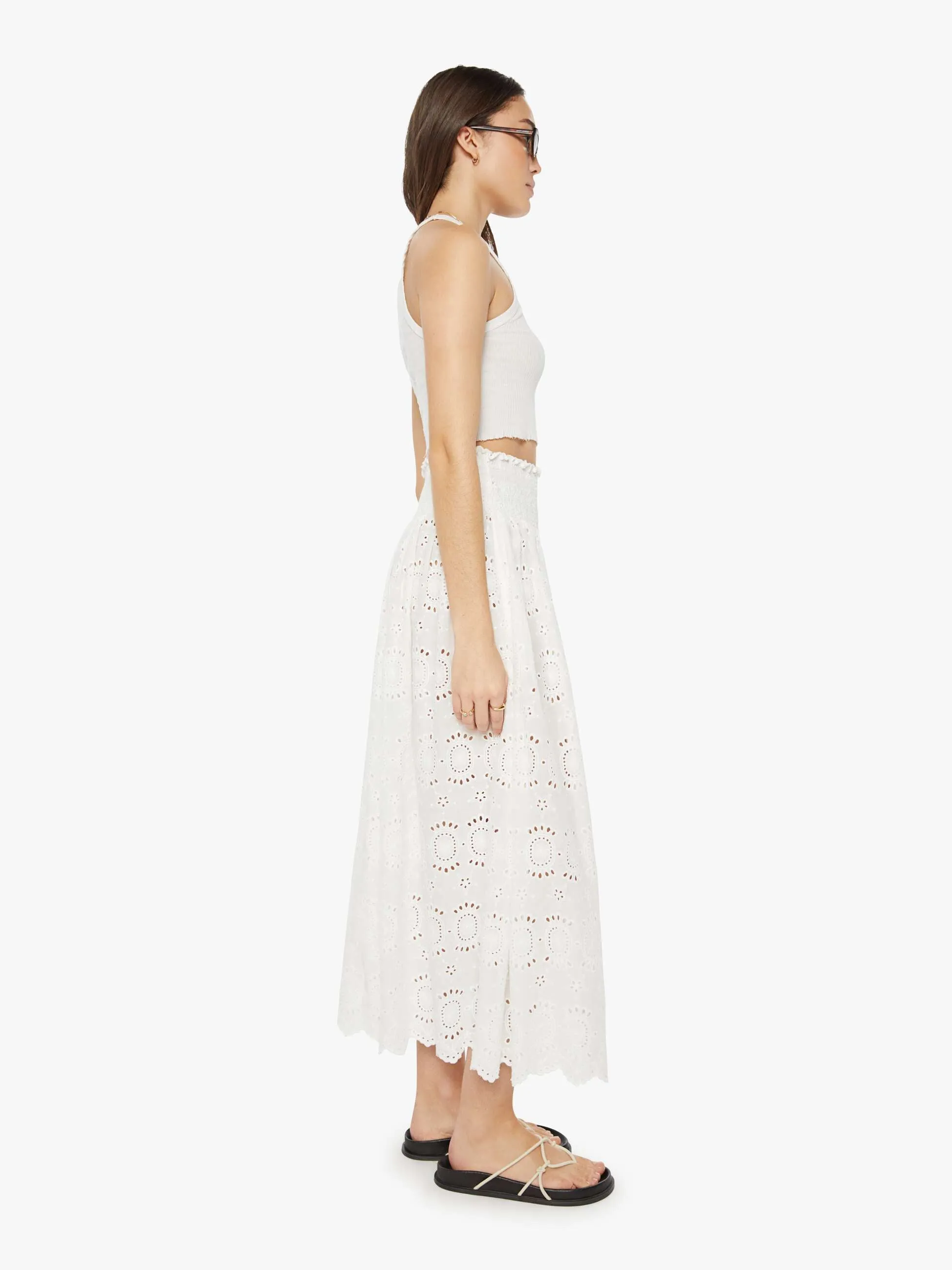 Natalie Martin Bella Skirt - Medallion Embroidery Salt sold by MOTHER product image thumbnail 3