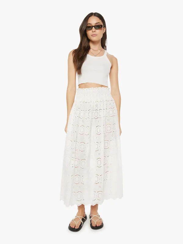 Natalie Martin Bella Skirt - Medallion Embroidery Salt sold by MOTHER