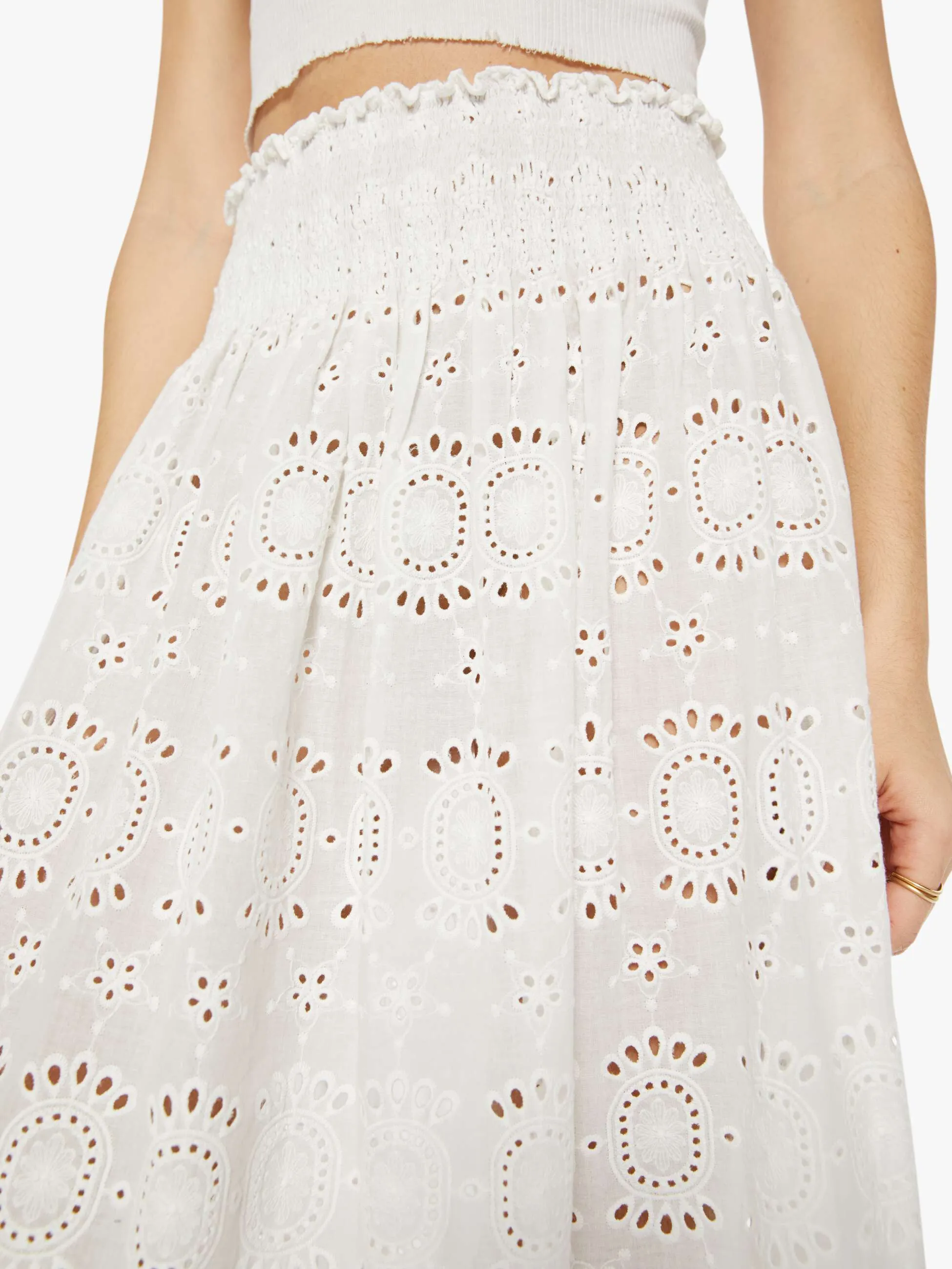 Natalie Martin Bella Skirt - Medallion Embroidery Salt sold by MOTHER product image thumbnail 5