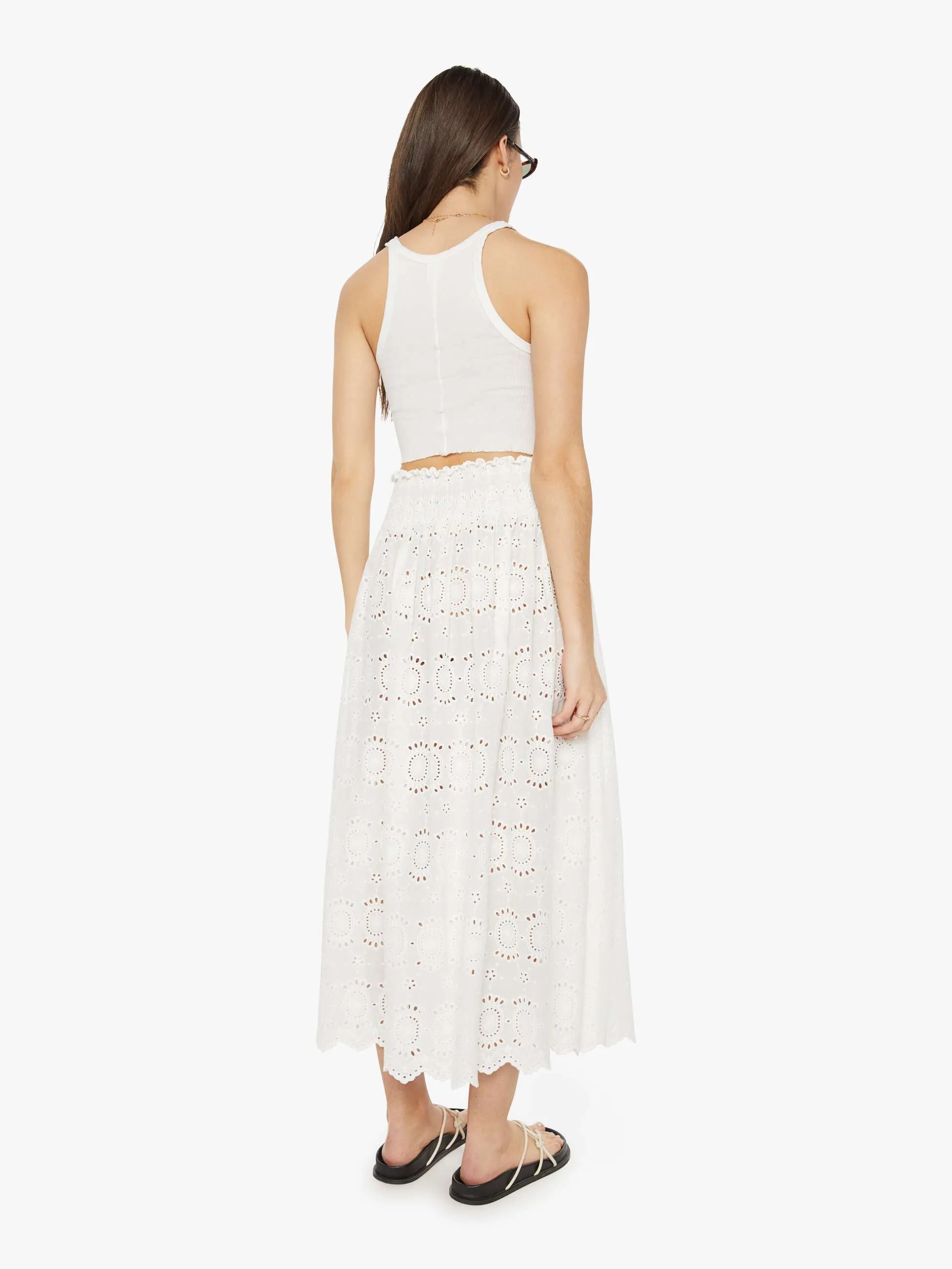 Natalie Martin Bella Skirt - Medallion Embroidery Salt sold by MOTHER product image thumbnail 4