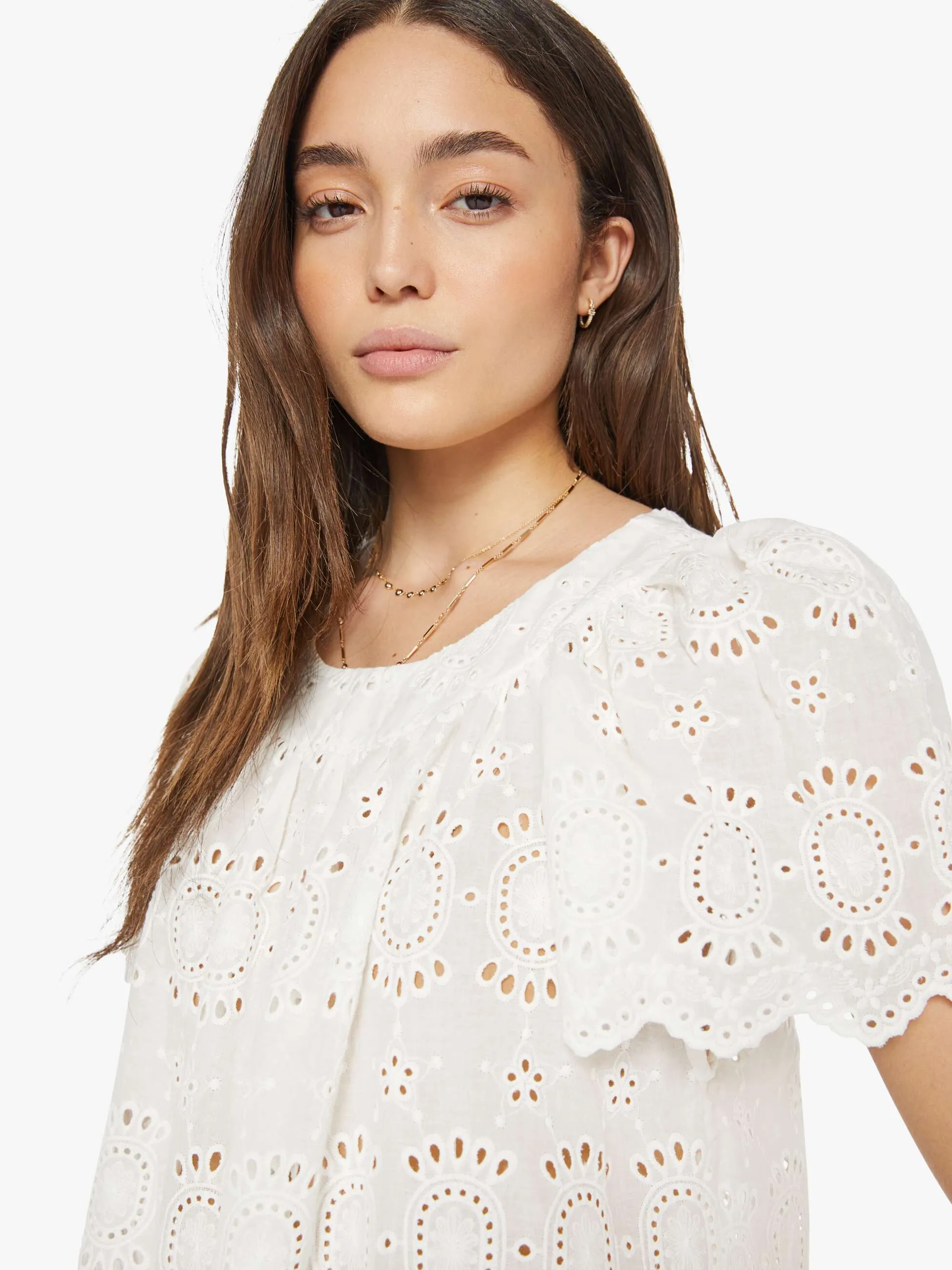 Natalie Martin Sienna Dress - Medallion Embroidery Salt sold by MOTHER product image thumbnail 5