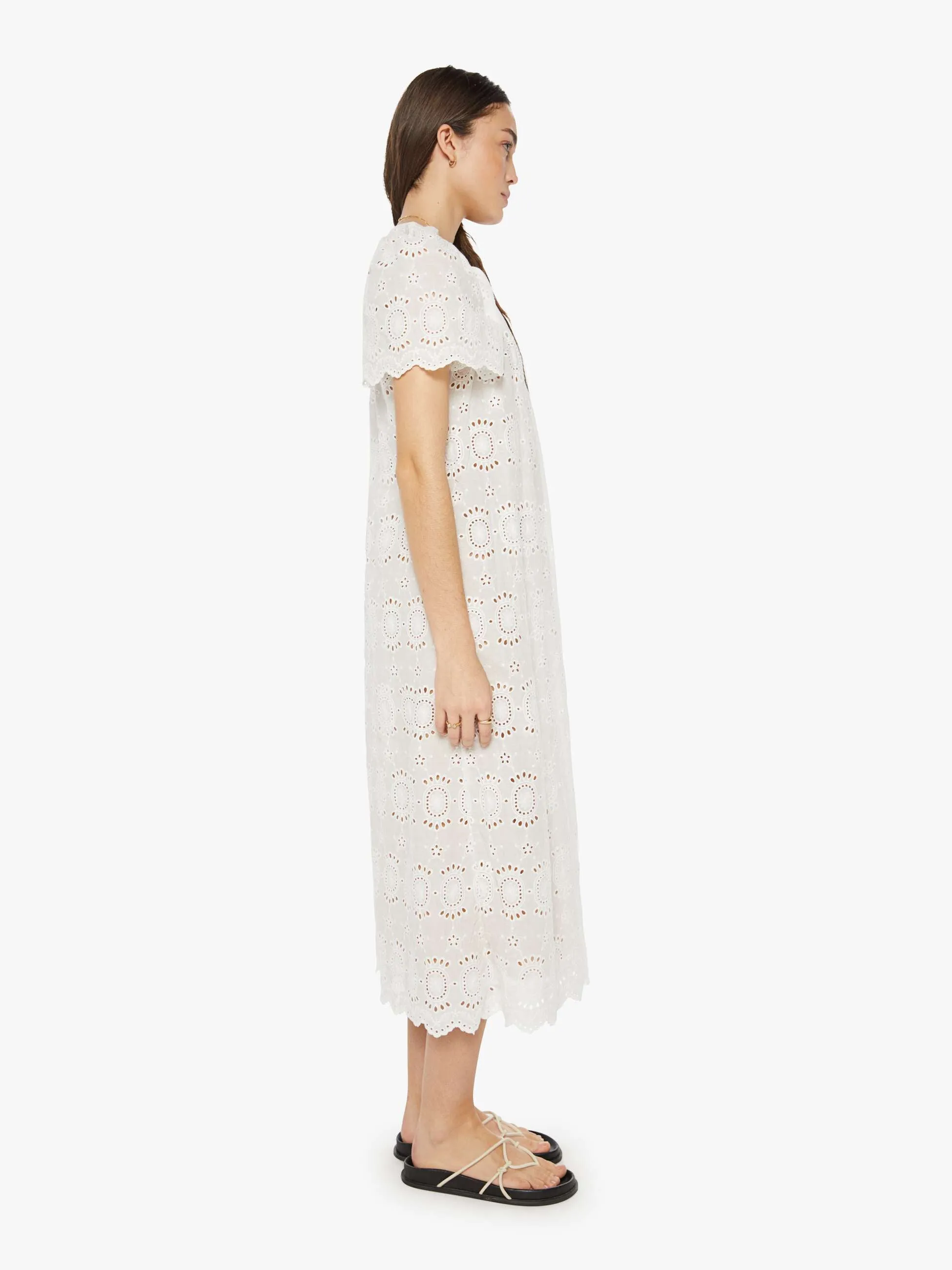 Natalie Martin Sienna Dress - Medallion Embroidery Salt sold by MOTHER product image thumbnail 3