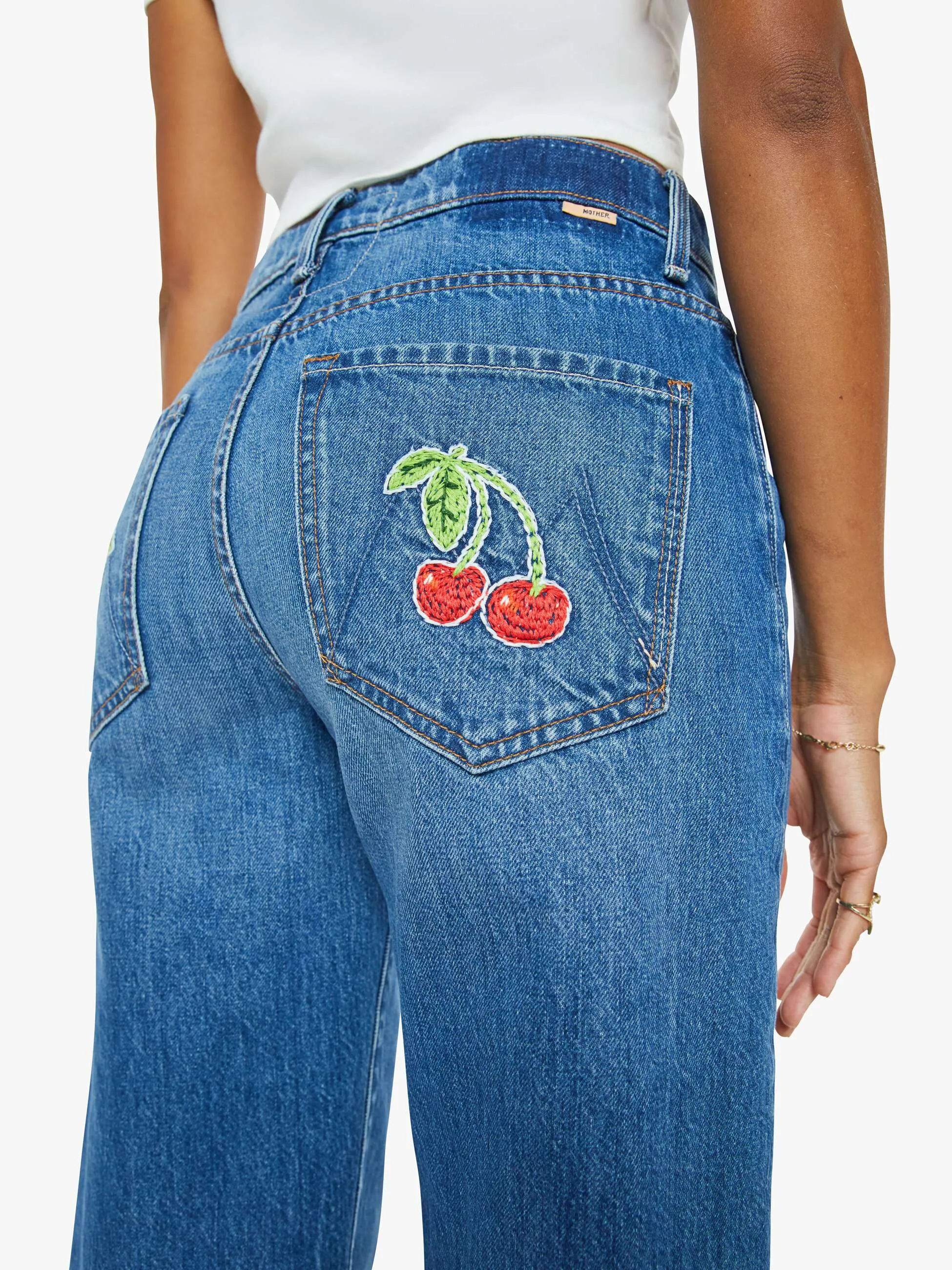 The Dodger Ankle - Green Thumb With Cherries sold by MOTHER product image thumbnail 5